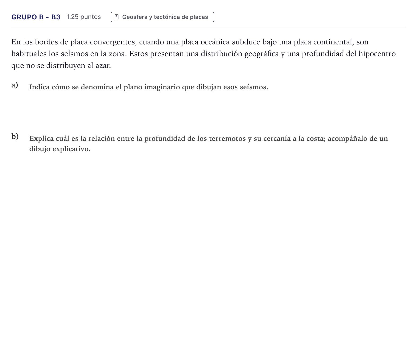 Enunciado: Ejercicio Grupo B - B3 · Ciencias Generales PAU Canarias Julio (Ciencias) 2025