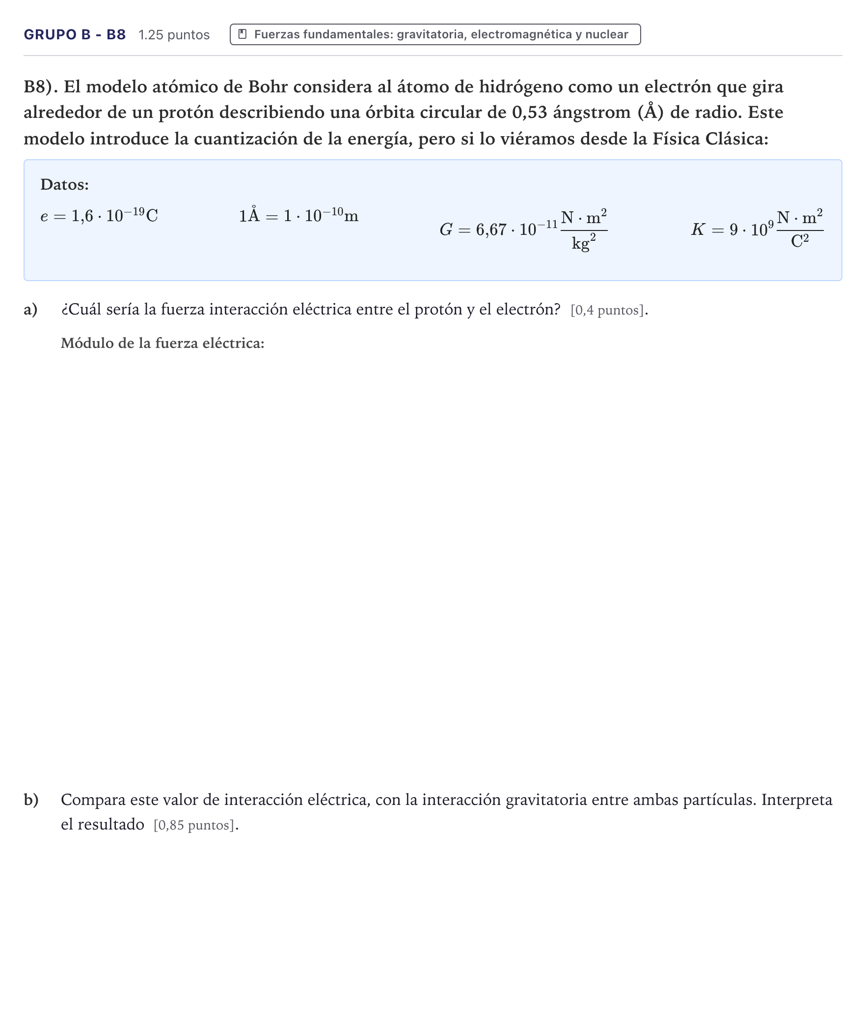 Enunciado: Ejercicio Grupo B - B8 · Ciencias Generales PAU Canarias Julio (Ciencias) 2025