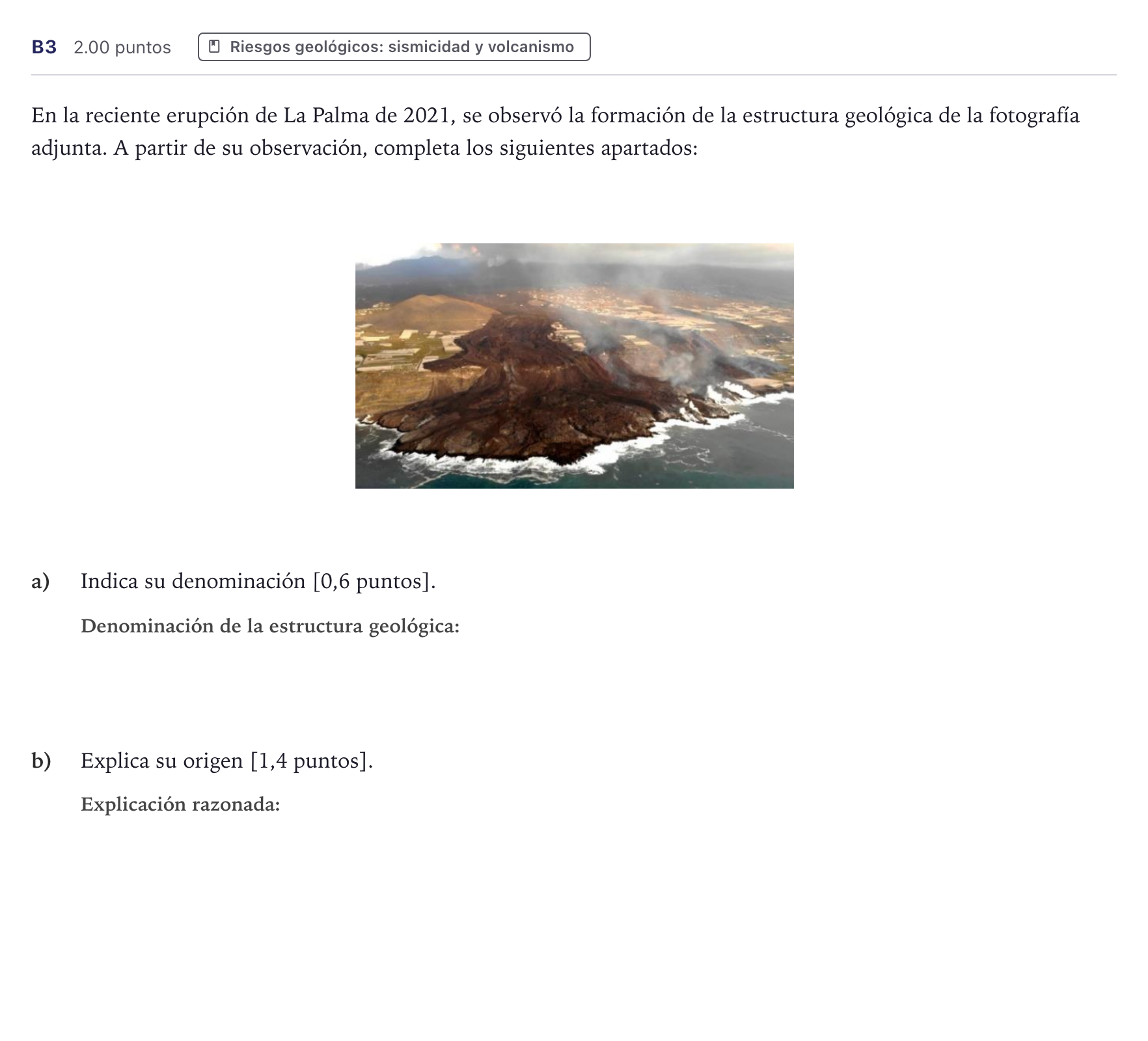 Enunciado: Ejercicio B3 · Ciencias Generales PAU Canarias Julio (Ciencias) 2025