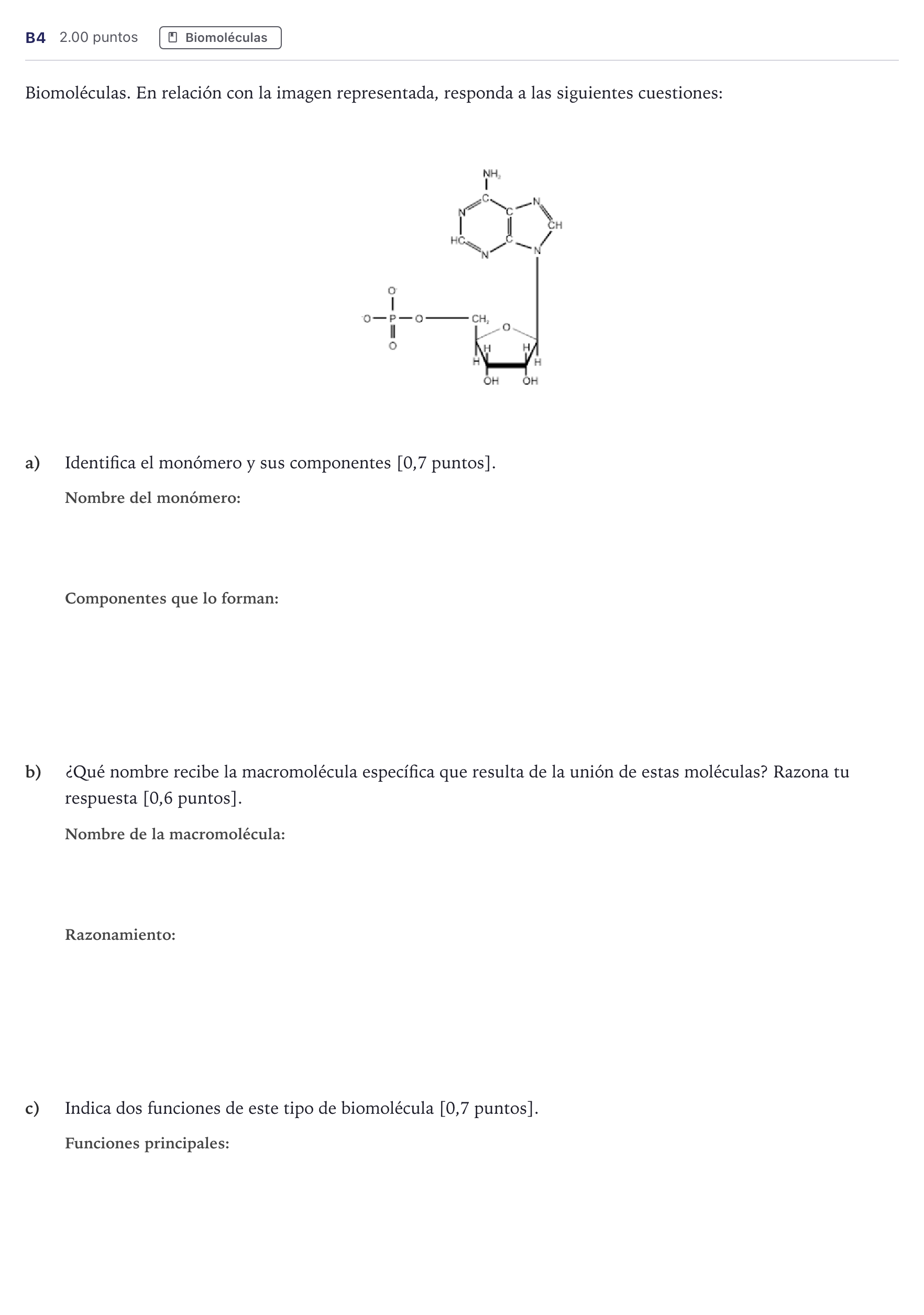 Enunciado: Ejercicio B4 · Ciencias Generales PAU Canarias Julio (Ciencias) 2025