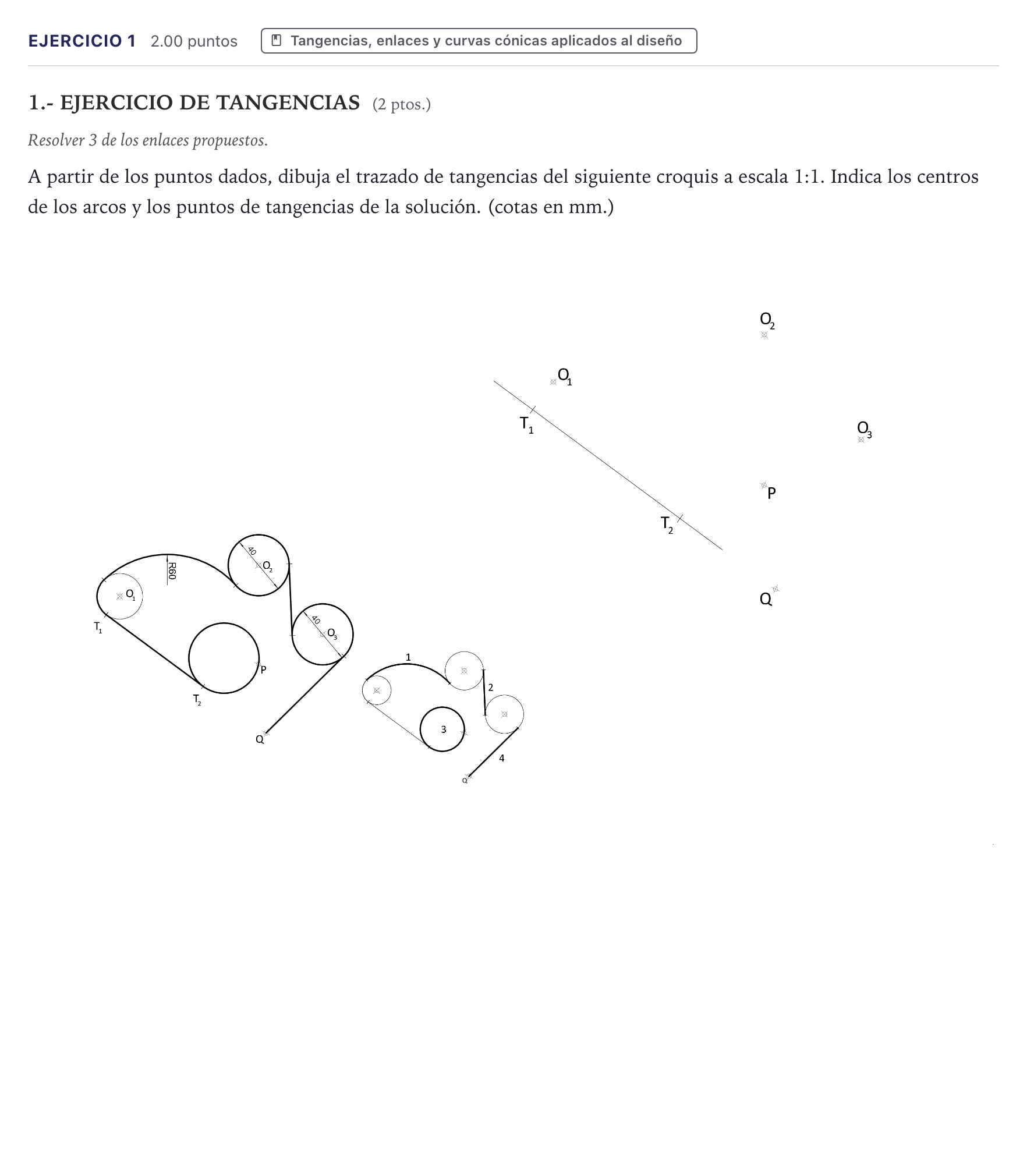 Enunciado: Problema 1 · Dibujo Técnico Aplicado a las Artes Plásticas y el Diseño II PAU Canarias Julio 2025