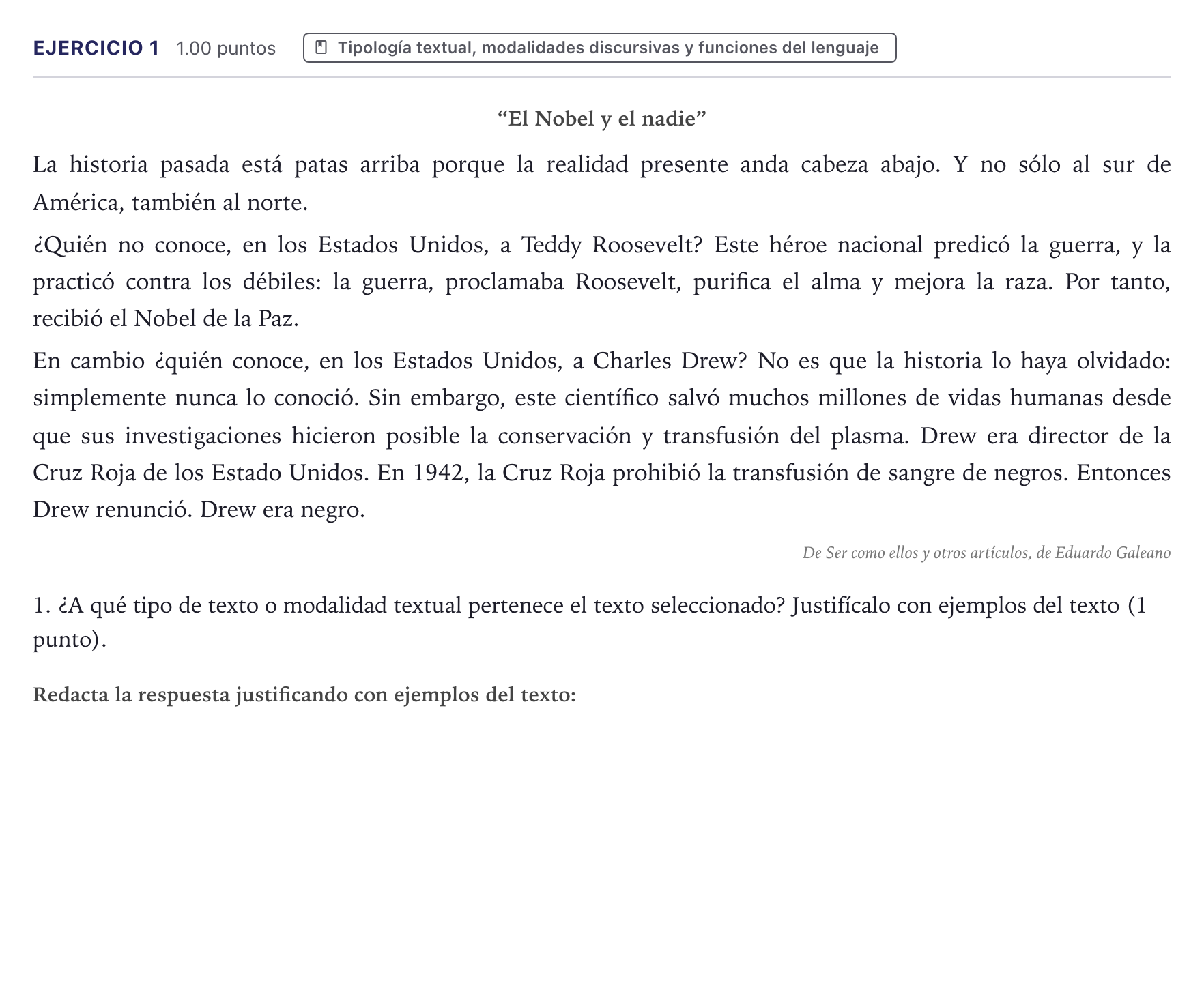 Enunciado: Problema 1 · Lengua Castellana y Literatura II PAU Canarias Junio (Ciencias) 2026
