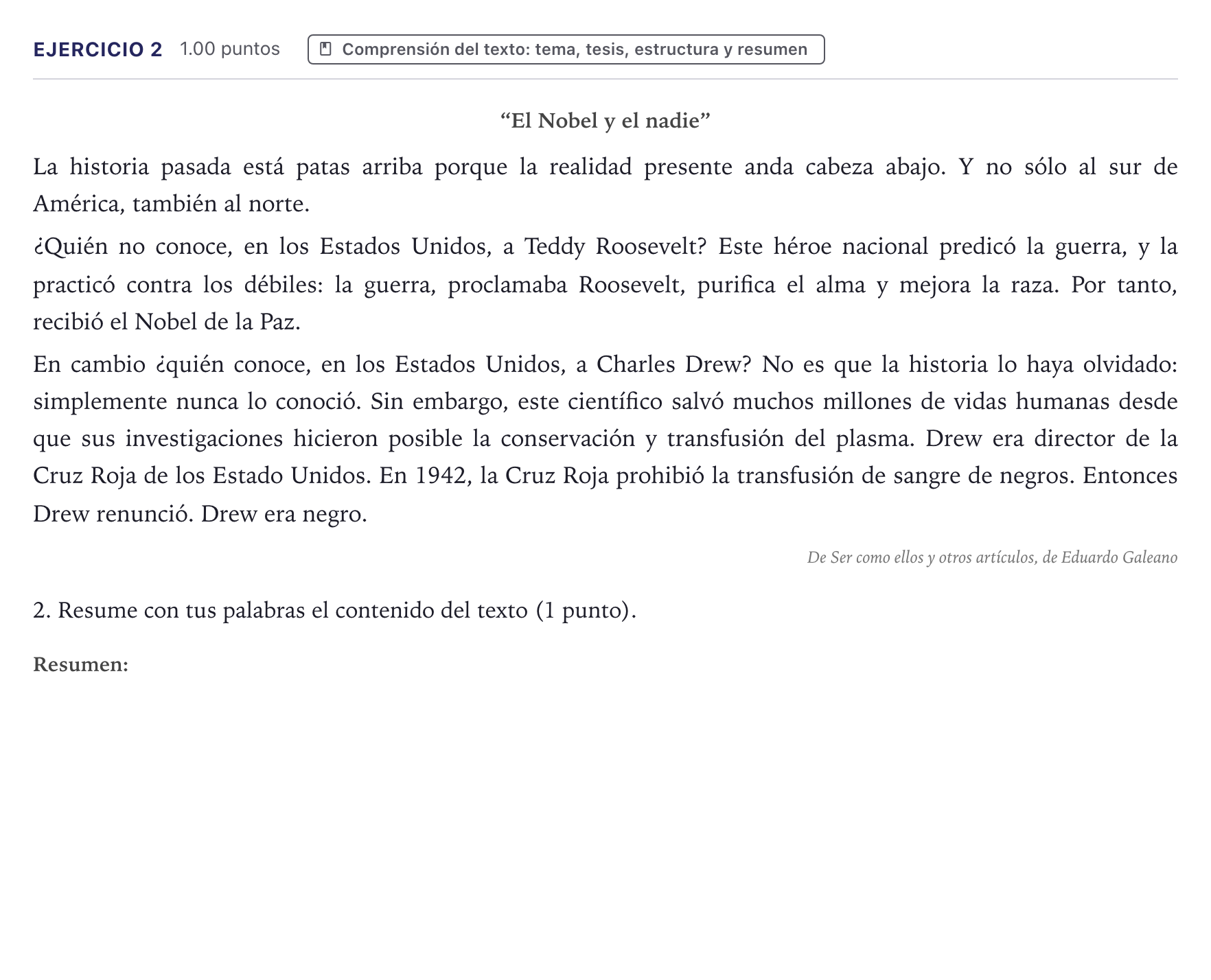 Enunciado: Problema 2 · Lengua Castellana y Literatura II PAU Canarias Junio (Ciencias) 2026