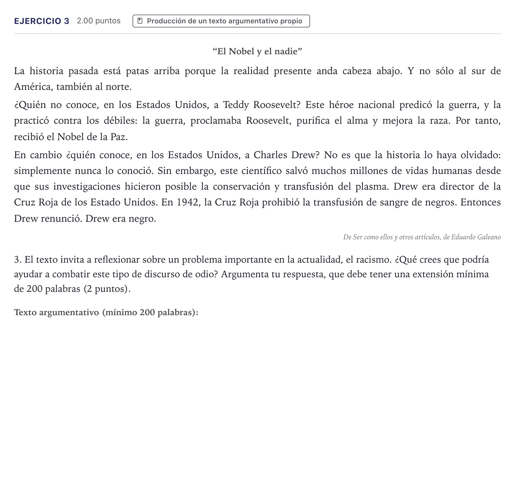 Enunciado: Problema 3 · Lengua Castellana y Literatura II PAU Canarias Junio (Ciencias) 2026