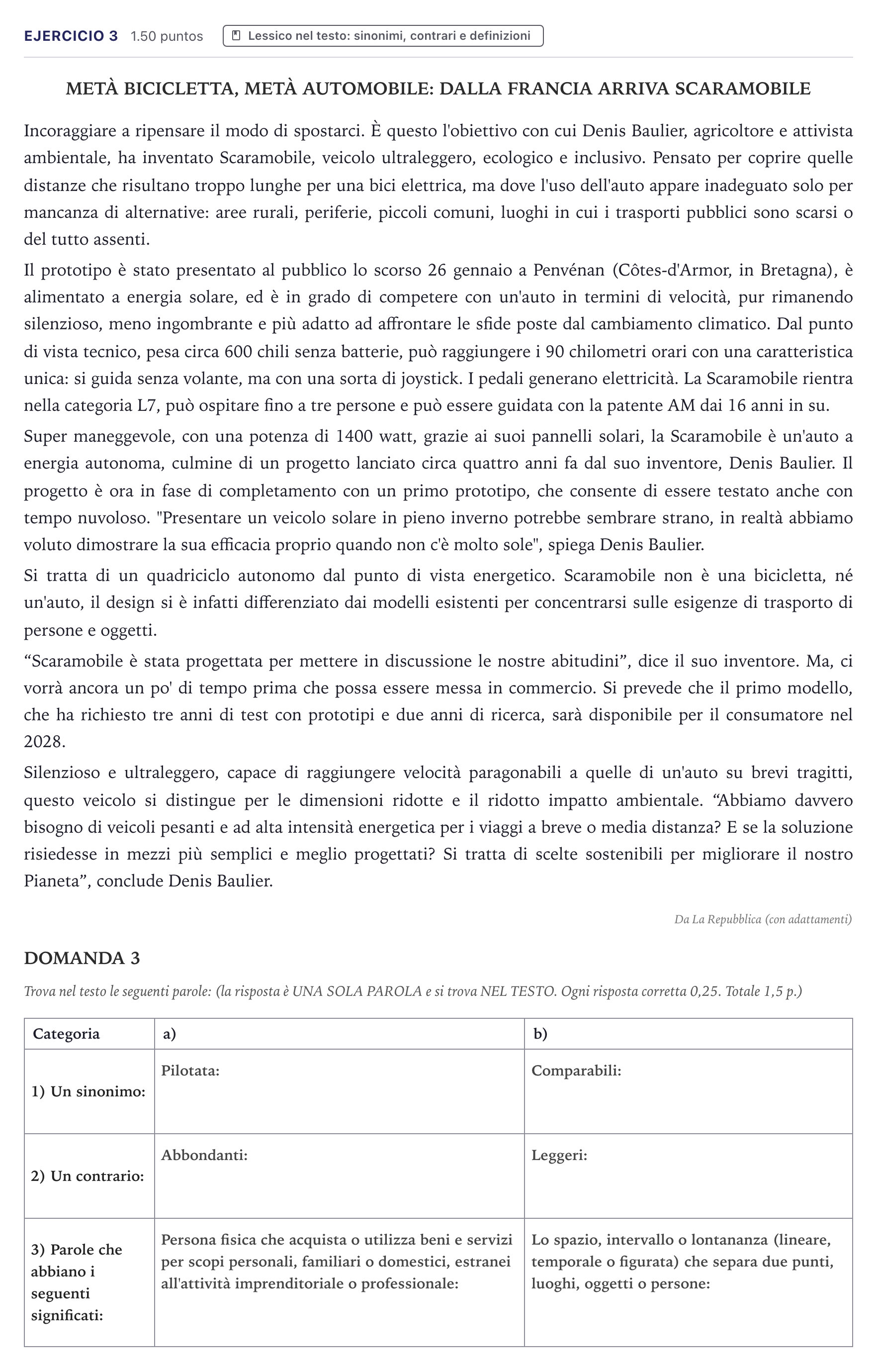 Enunciado: Problema 3 · Italiano PAU Canarias Junio (Ciencias) 2026
