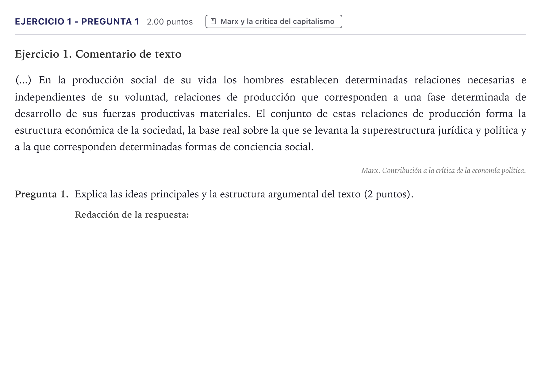 Enunciado: Ejercicio 1 - Pregunta 1 · Historia de la Filosofía PAU Canarias Junio (Ciencias) 2026