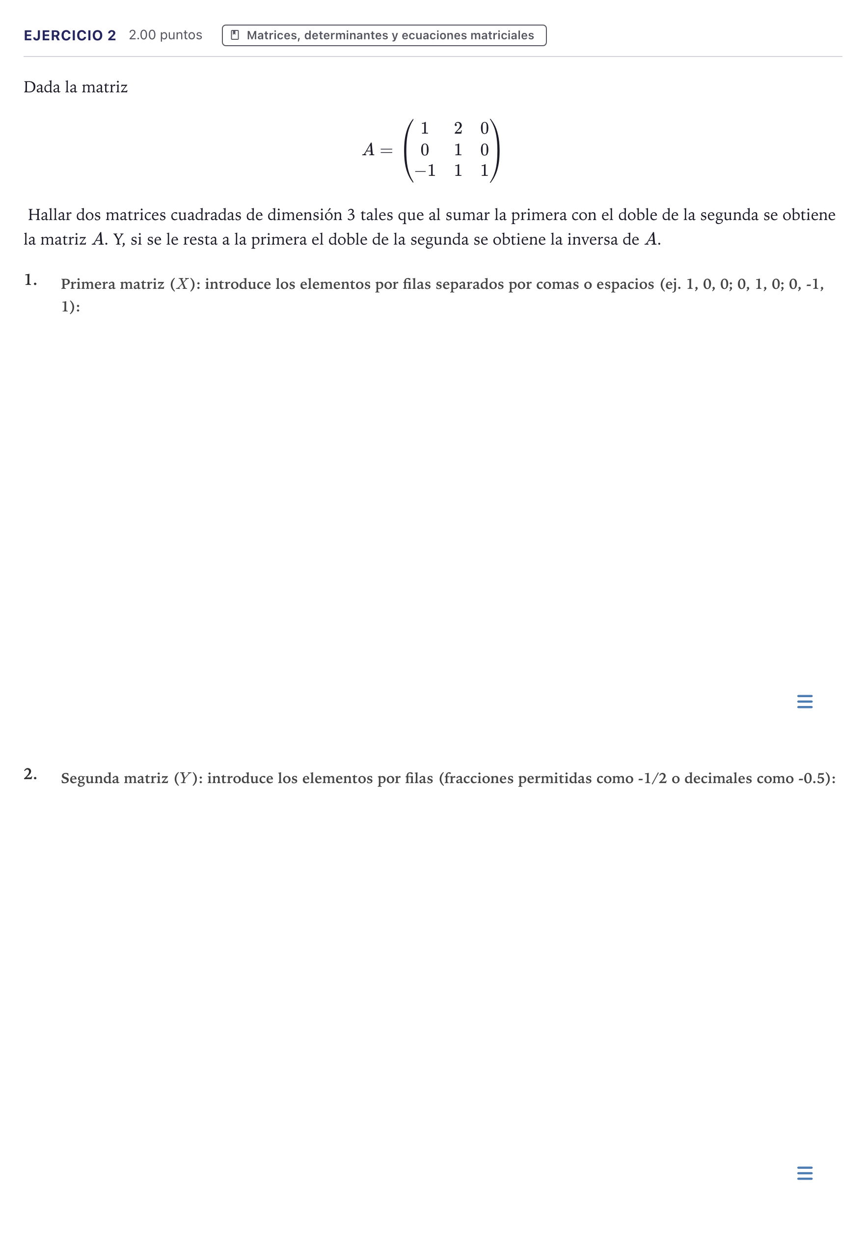 Enunciado: Problema 2 · Matemáticas II PAU Canarias Junio 2026
