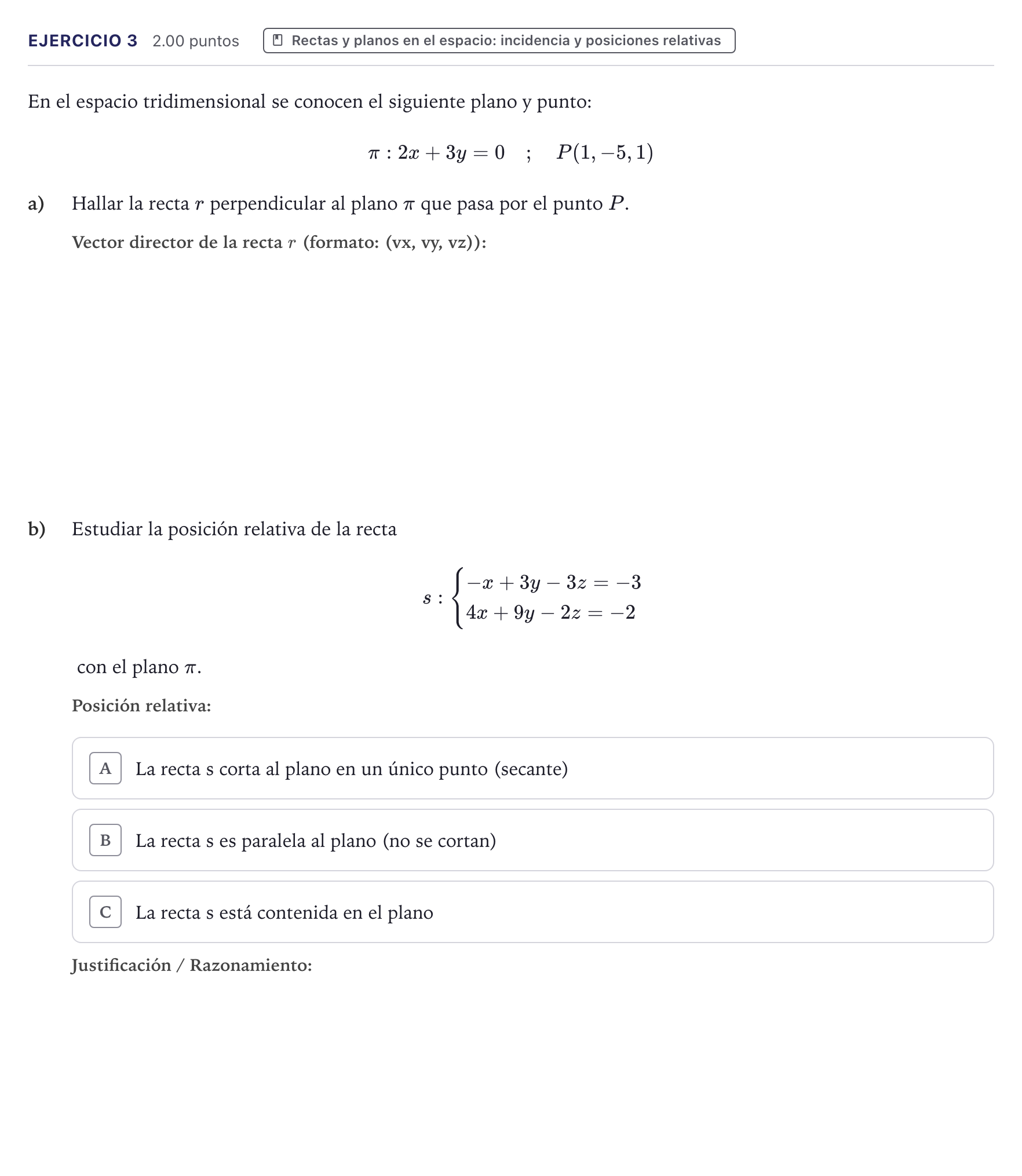Enunciado: Problema 3 · Matemáticas II PAU Canarias Junio 2026