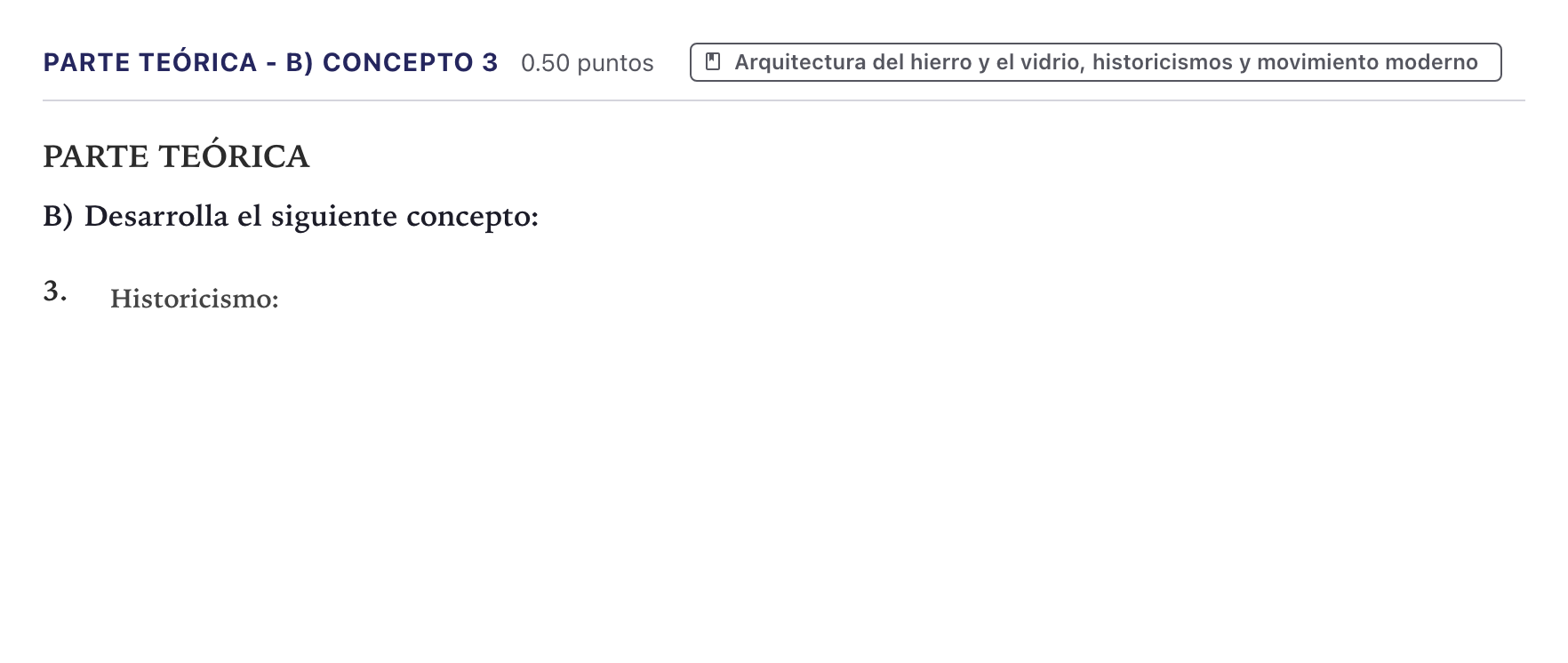 Enunciado: Ejercicio Parte Teórica - B) Concepto 3 · Fundamentos Artísticos PAU Canarias Junio 2026