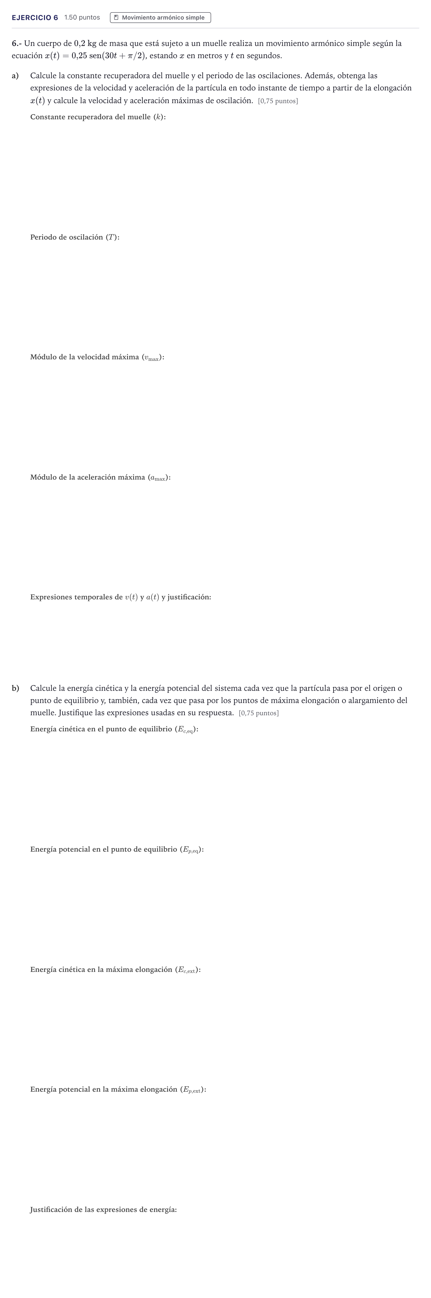 Enunciado: Problema 6 · Física PAU Canarias Junio 2026