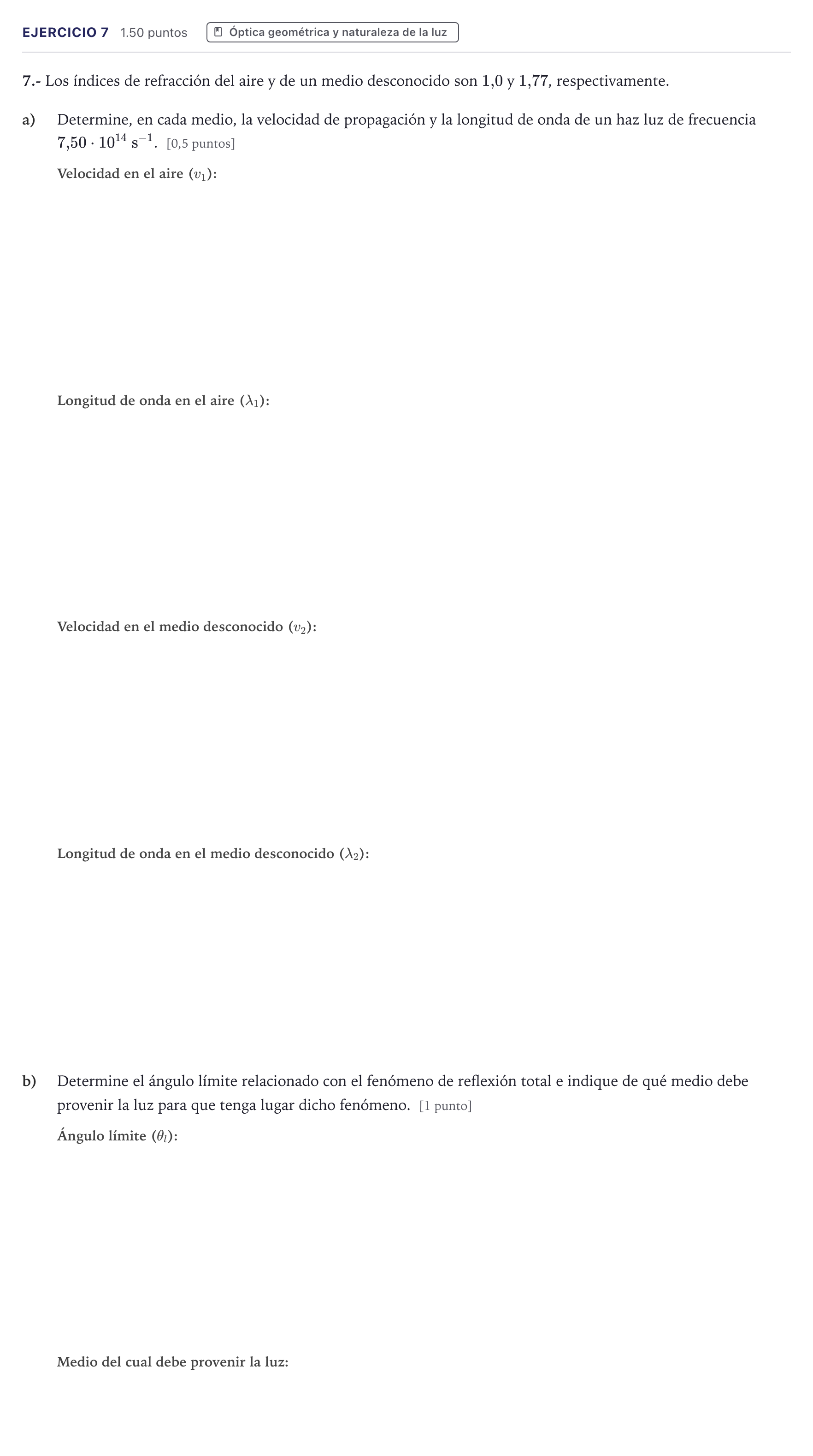 Enunciado: Problema 7 · Física PAU Canarias Junio 2026