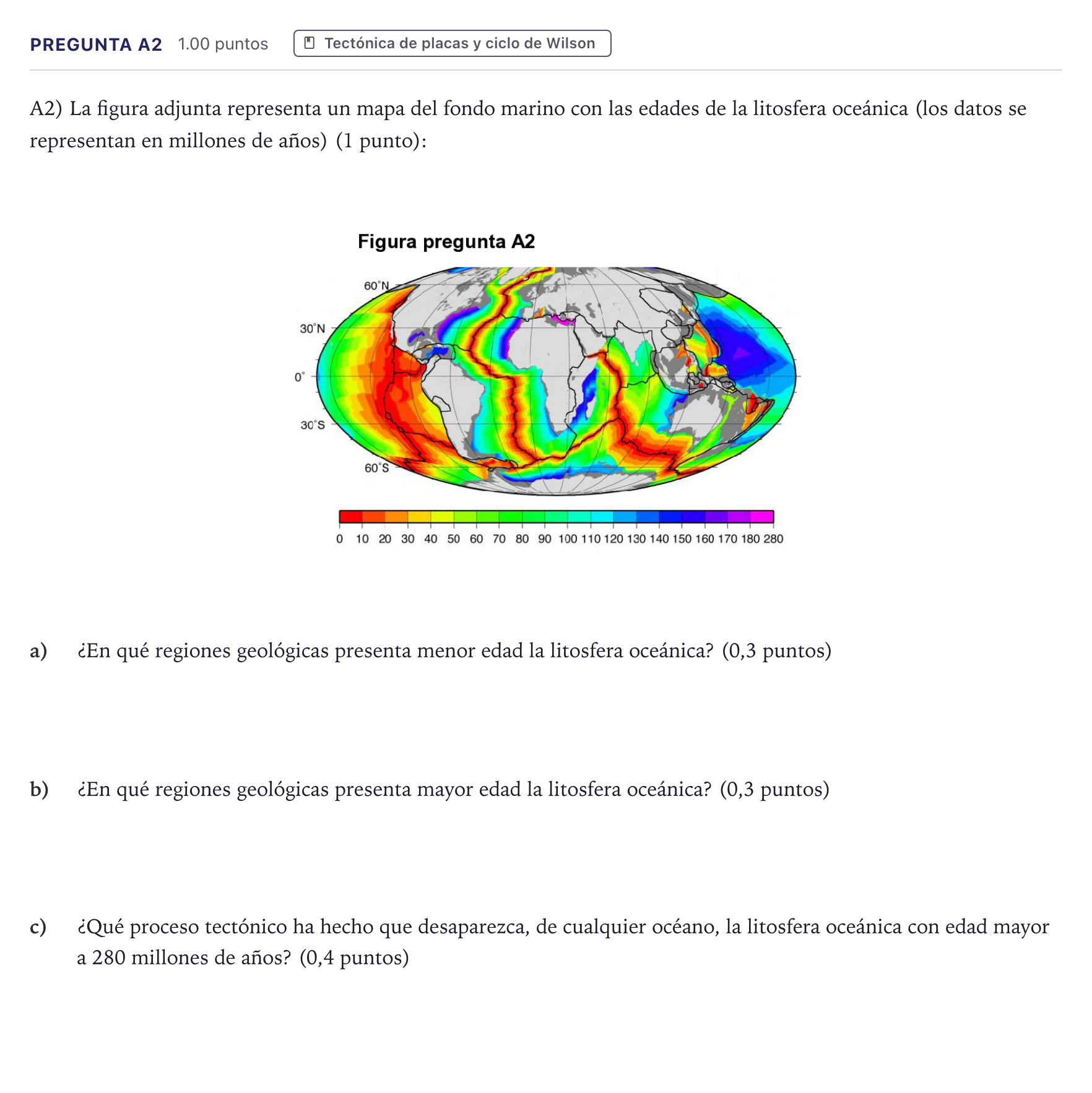 Enunciado: Pregunta A2 · Geología PAU Canarias Junio (Ciencias) 2026