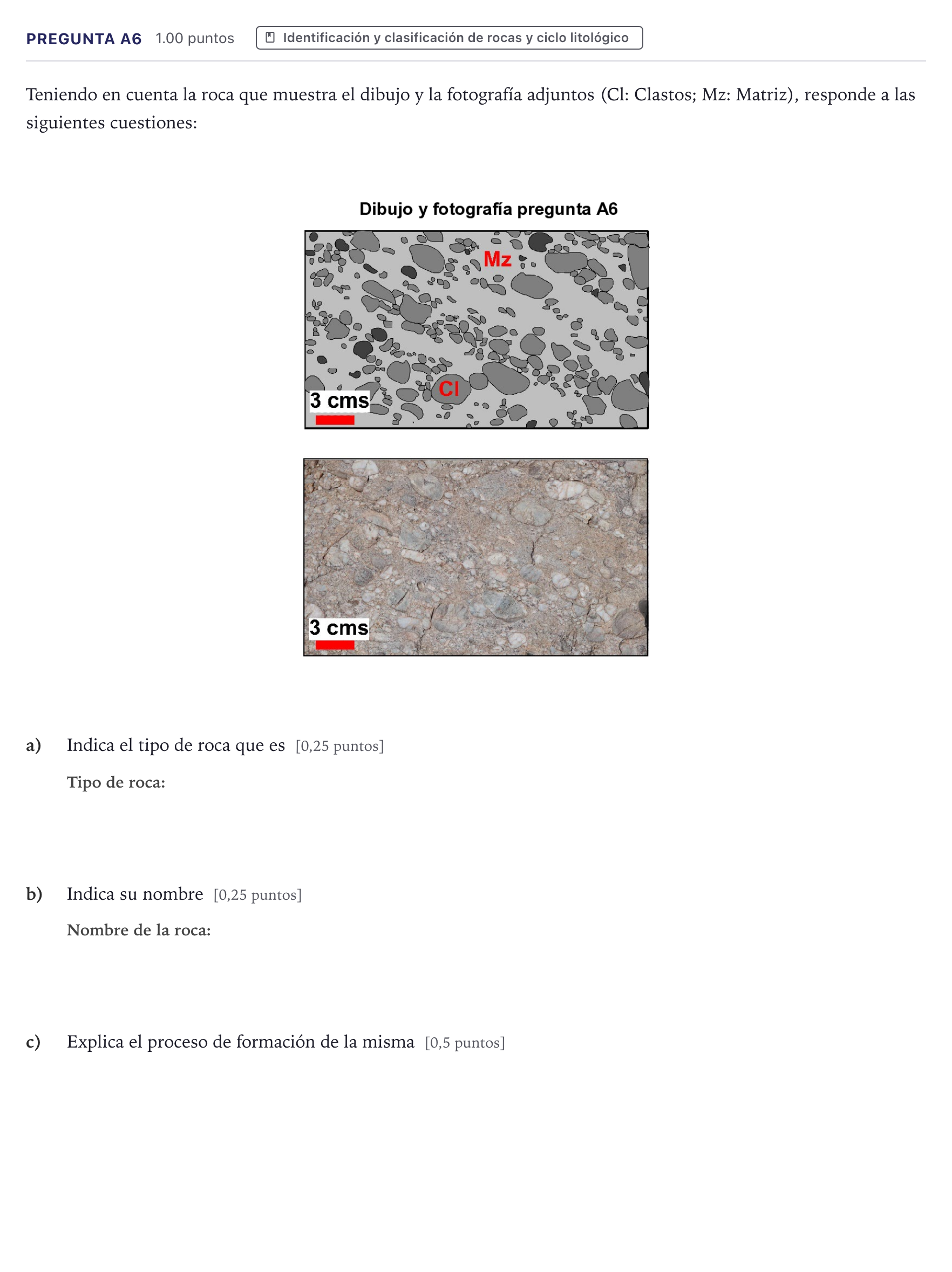 Enunciado: Pregunta A6 · Geología PAU Canarias Junio (Ciencias) 2026