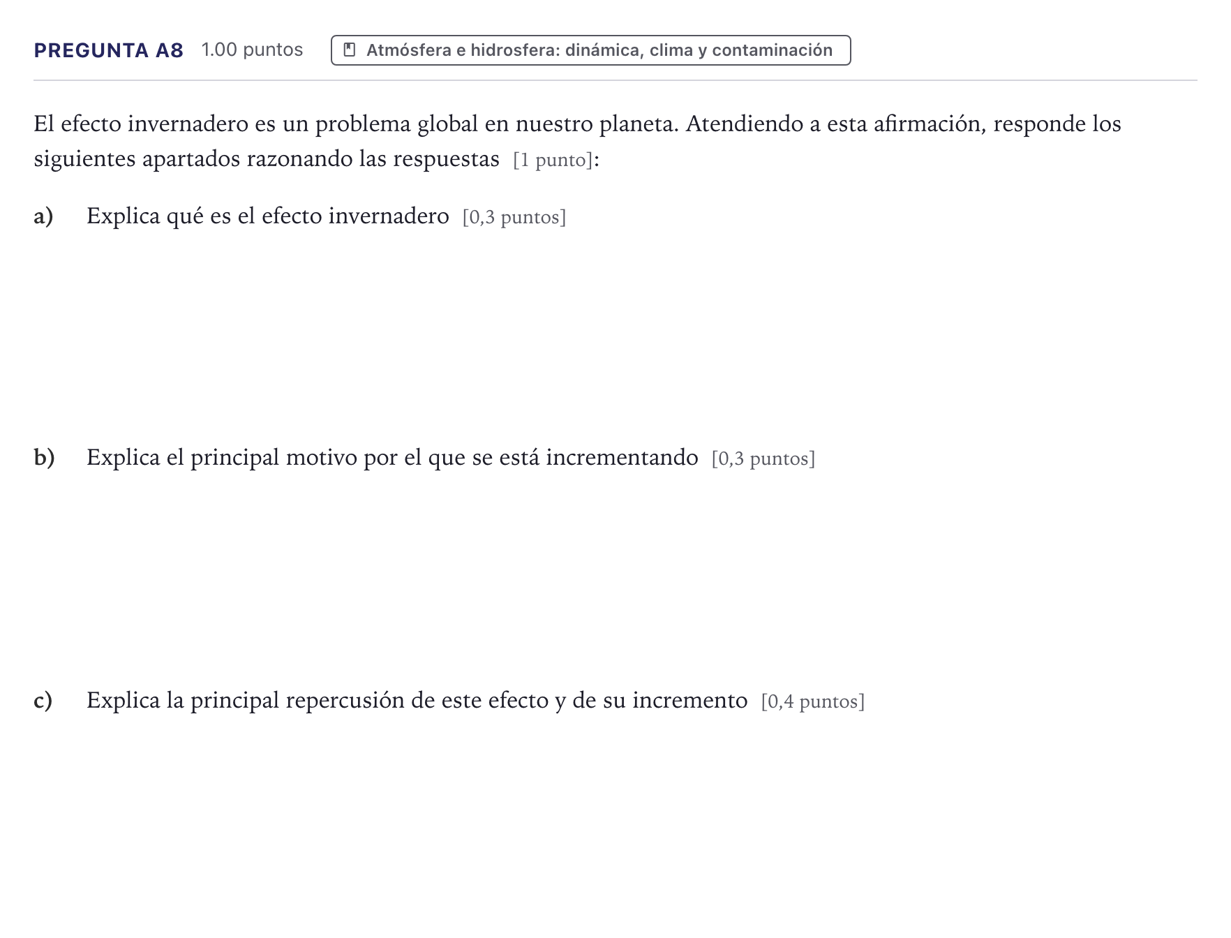 Enunciado: Pregunta A8 · Geología PAU Canarias Junio (Ciencias) 2026