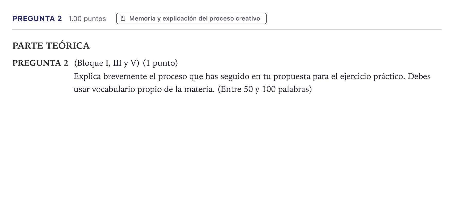Enunciado: Pregunta 2 · Técnicas de Expresión Gráfico-Plásticas PAU Canarias Junio 2026
