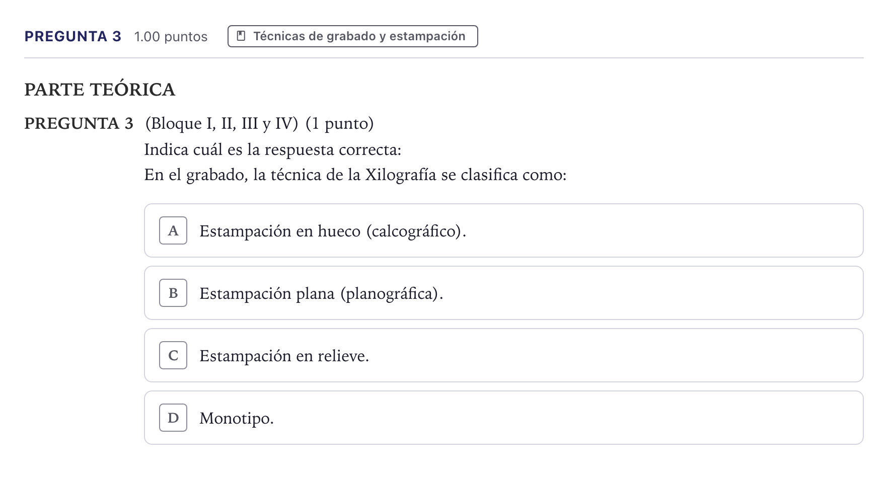 Enunciado: Pregunta 3 · Técnicas de Expresión Gráfico-Plásticas PAU Canarias Junio 2026