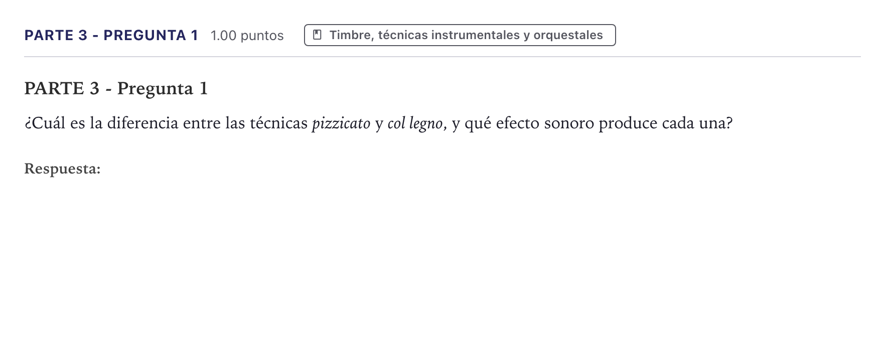 Enunciado: Ejercicio Parte 3 - Pregunta 1 · Análisis Musical II PAU Canarias Julio 2026