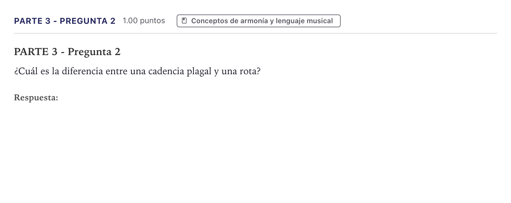 Enunciado: Ejercicio Parte 3 - Pregunta 2 · Análisis Musical II PAU Canarias Julio 2026