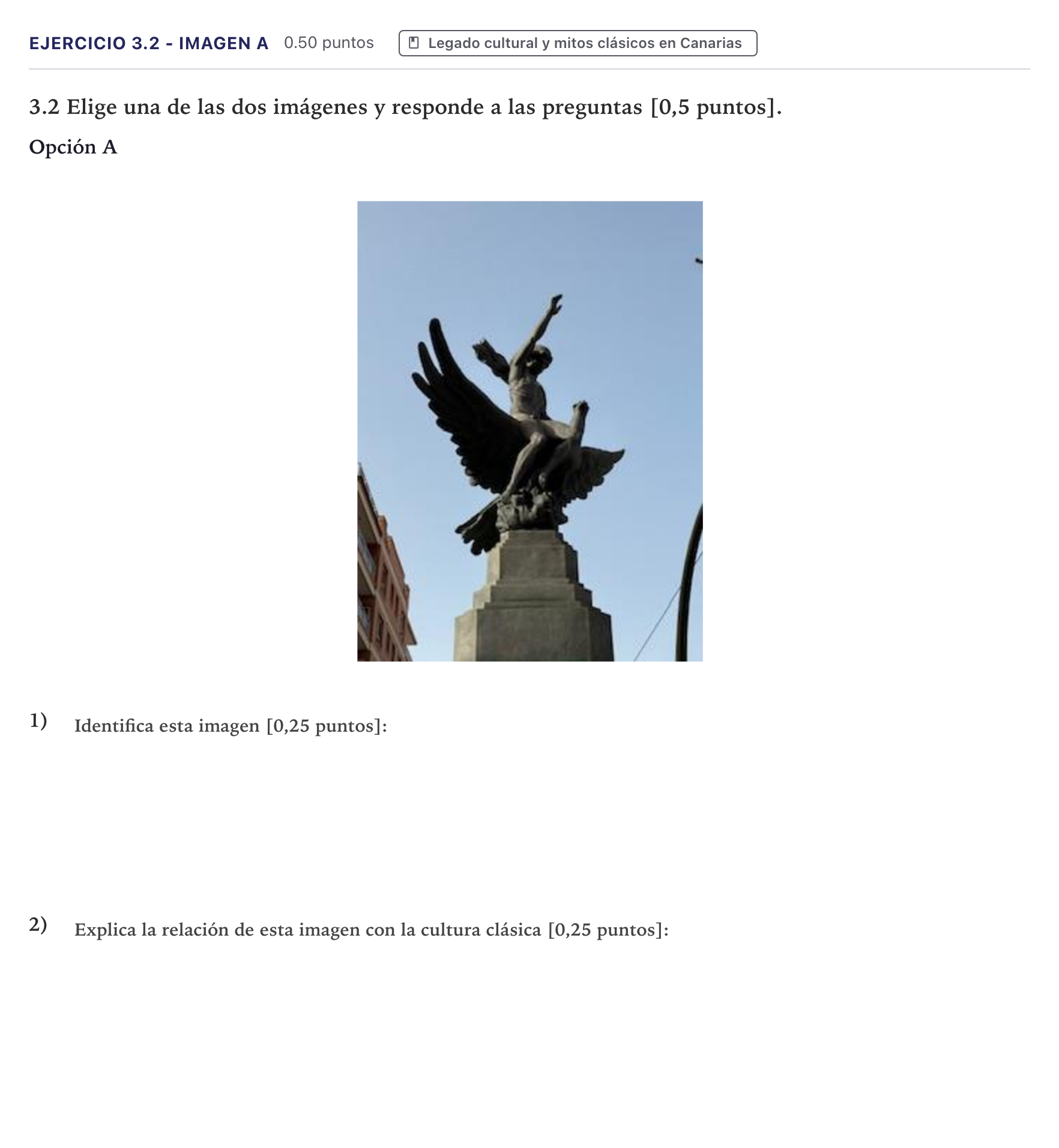 Enunciado: Ejercicio 3.2 - Imagen A · Latín II PAU Canarias Julio 2026