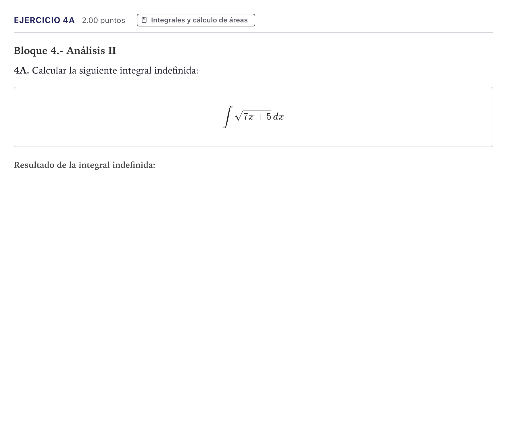 Enunciado: Ejercicio 4A · Matemáticas II PAU Canarias Julio 2026
