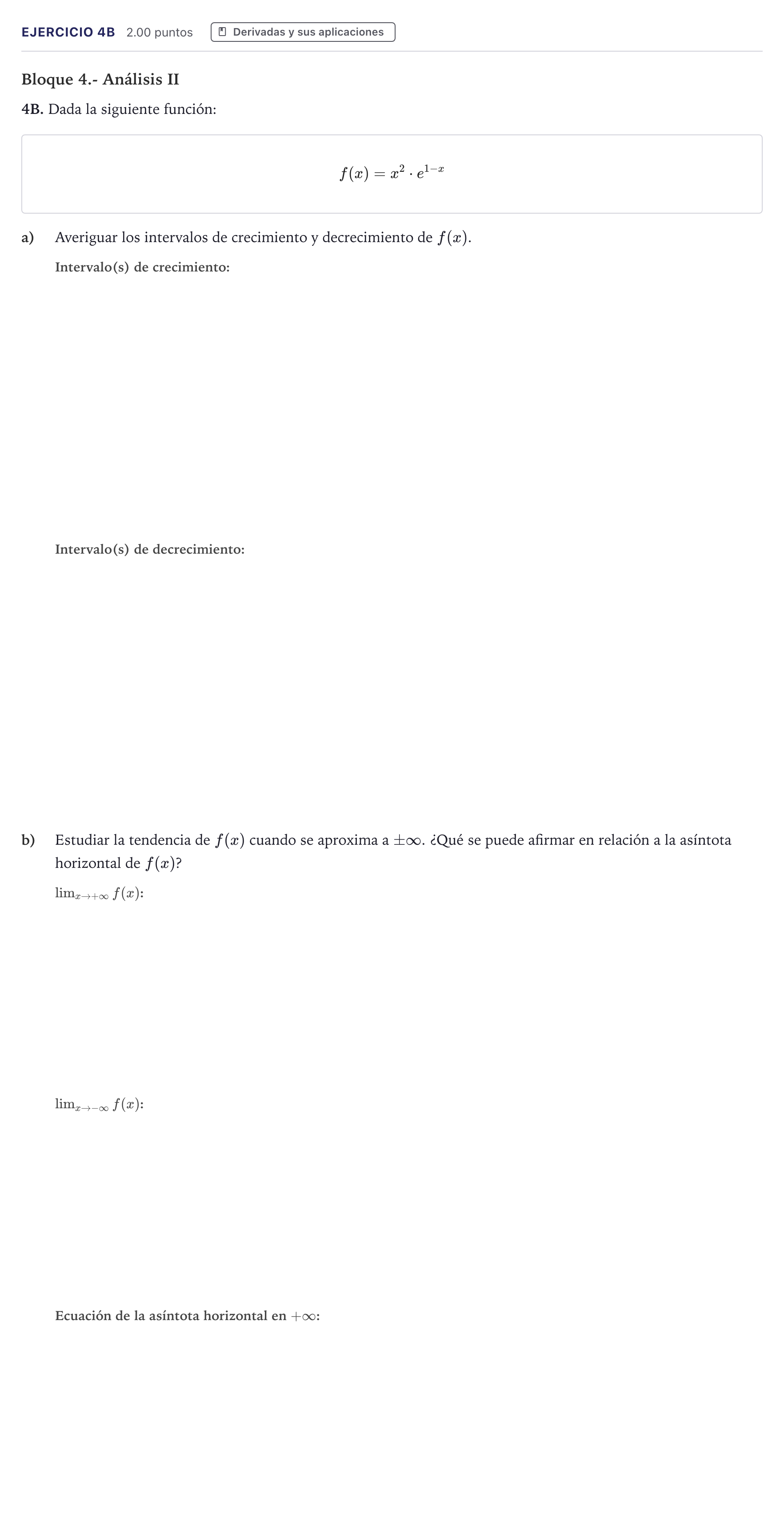 Enunciado: Ejercicio 4B · Matemáticas II PAU Canarias Julio 2026