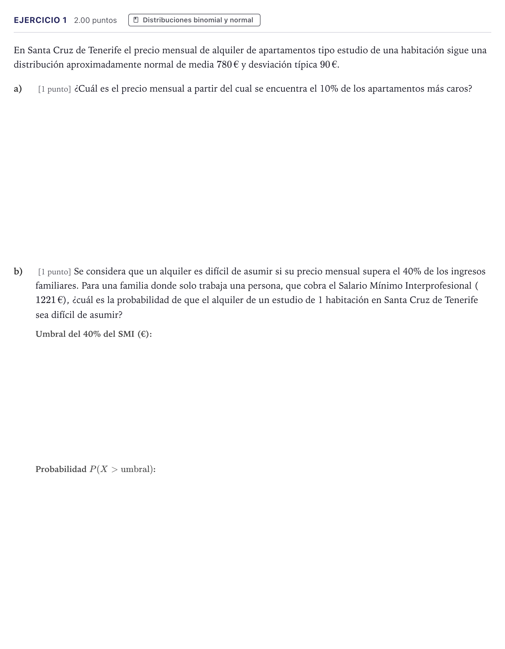 Enunciado: Problema 1 · Matemáticas aplicadas a las Ciencias Sociales II PAU Canarias Julio (Reserva) 2026