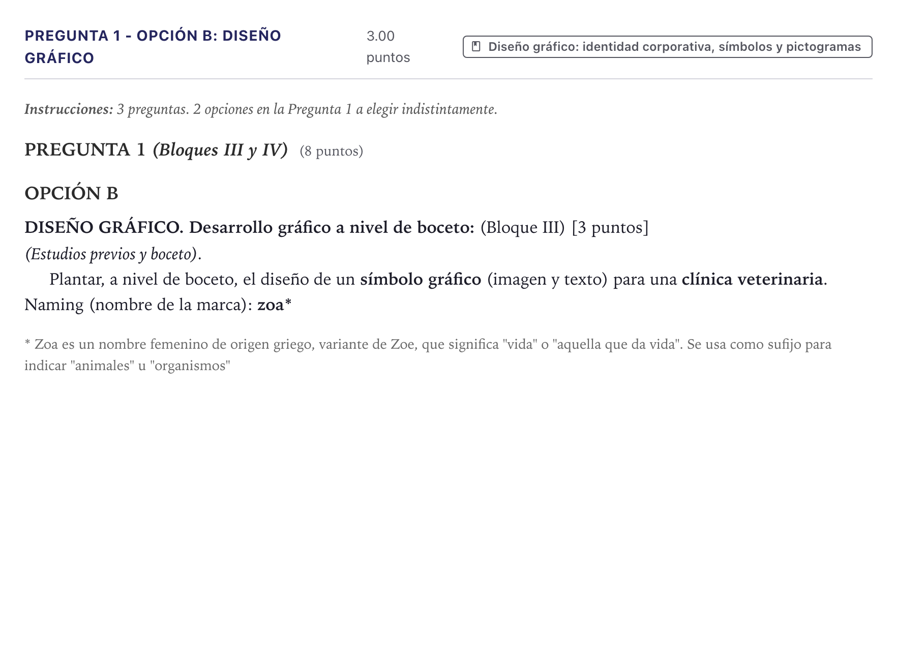 Enunciado: Pregunta 1 - Opción B: Diseño gráfico · Diseño PAU Canarias Julio 2026