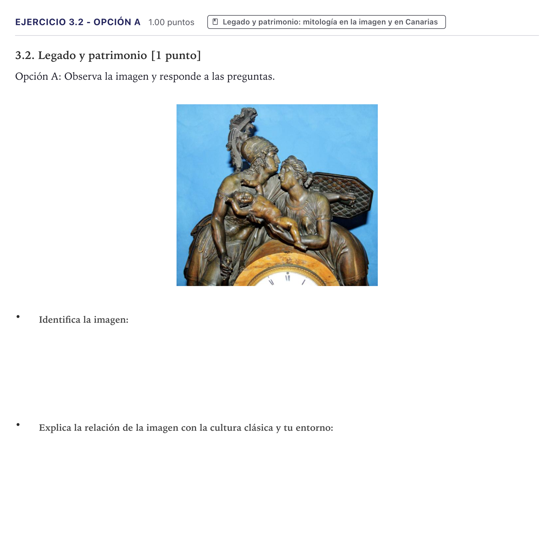 Enunciado: Ejercicio 3.2 - Opción A · Griego II PAU Canarias Julio 2026