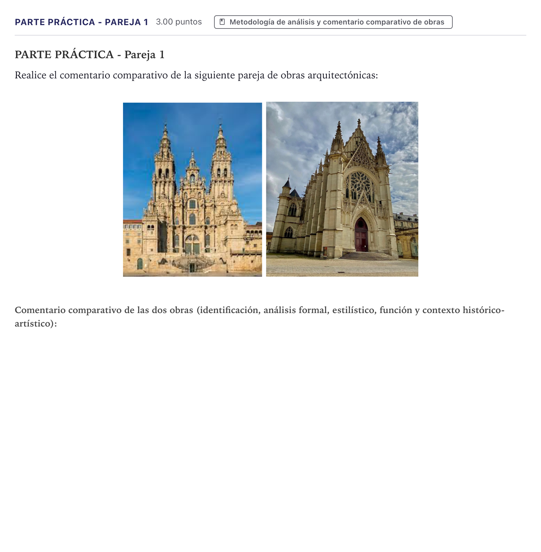 Enunciado: Ejercicio Parte Práctica - Pareja 1 · Fundamentos Artísticos PAU Canarias Julio 2026