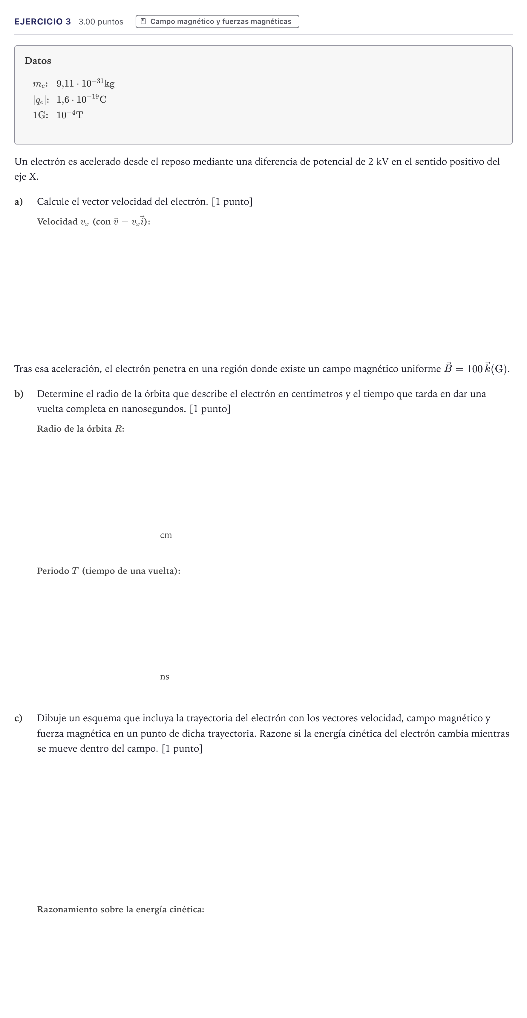 Enunciado: Problema 3 · Física PAU Canarias Julio 2026