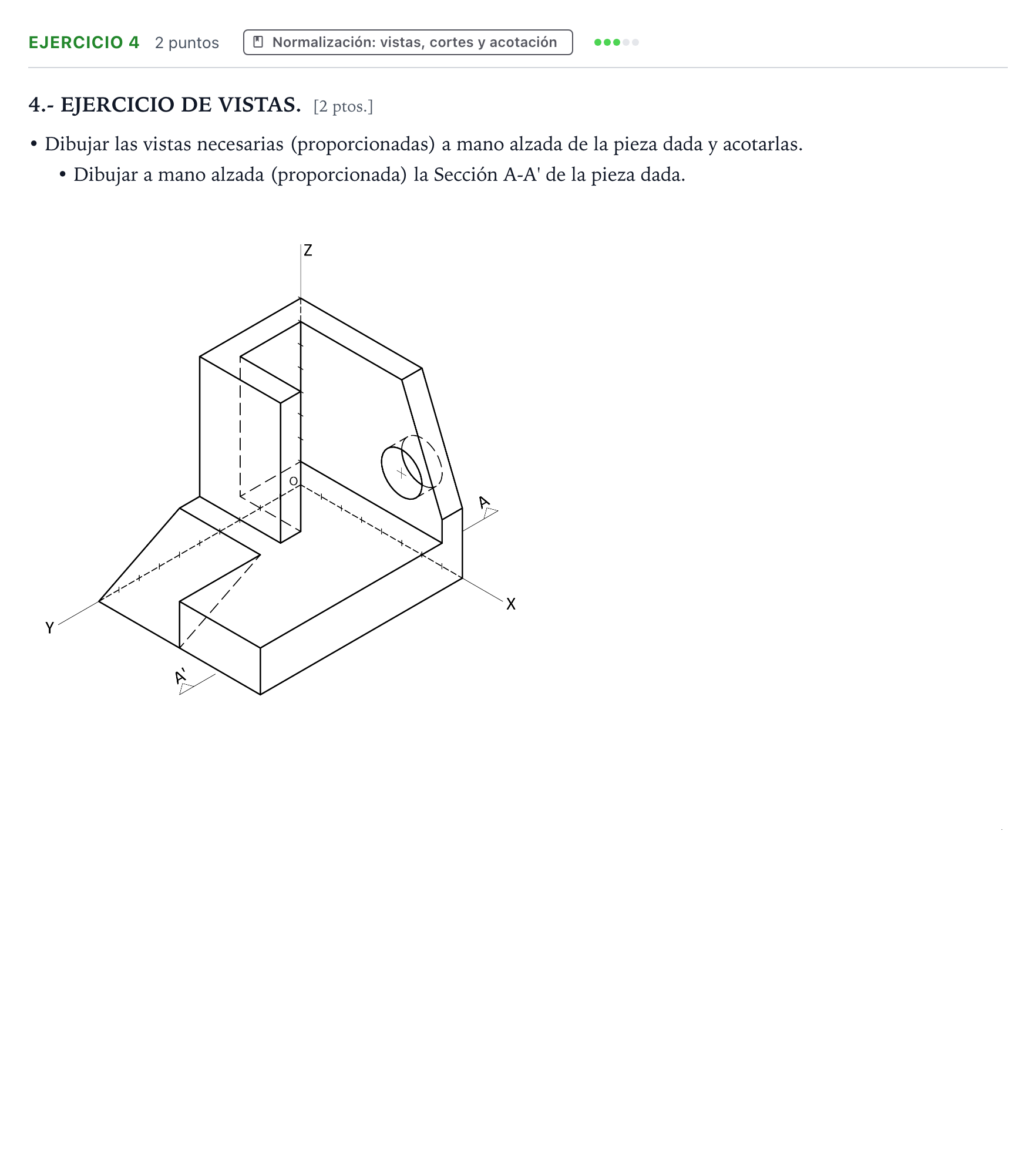 Enunciado: Problema 4 · Dibujo técnico II PAU Canarias Julio 2026