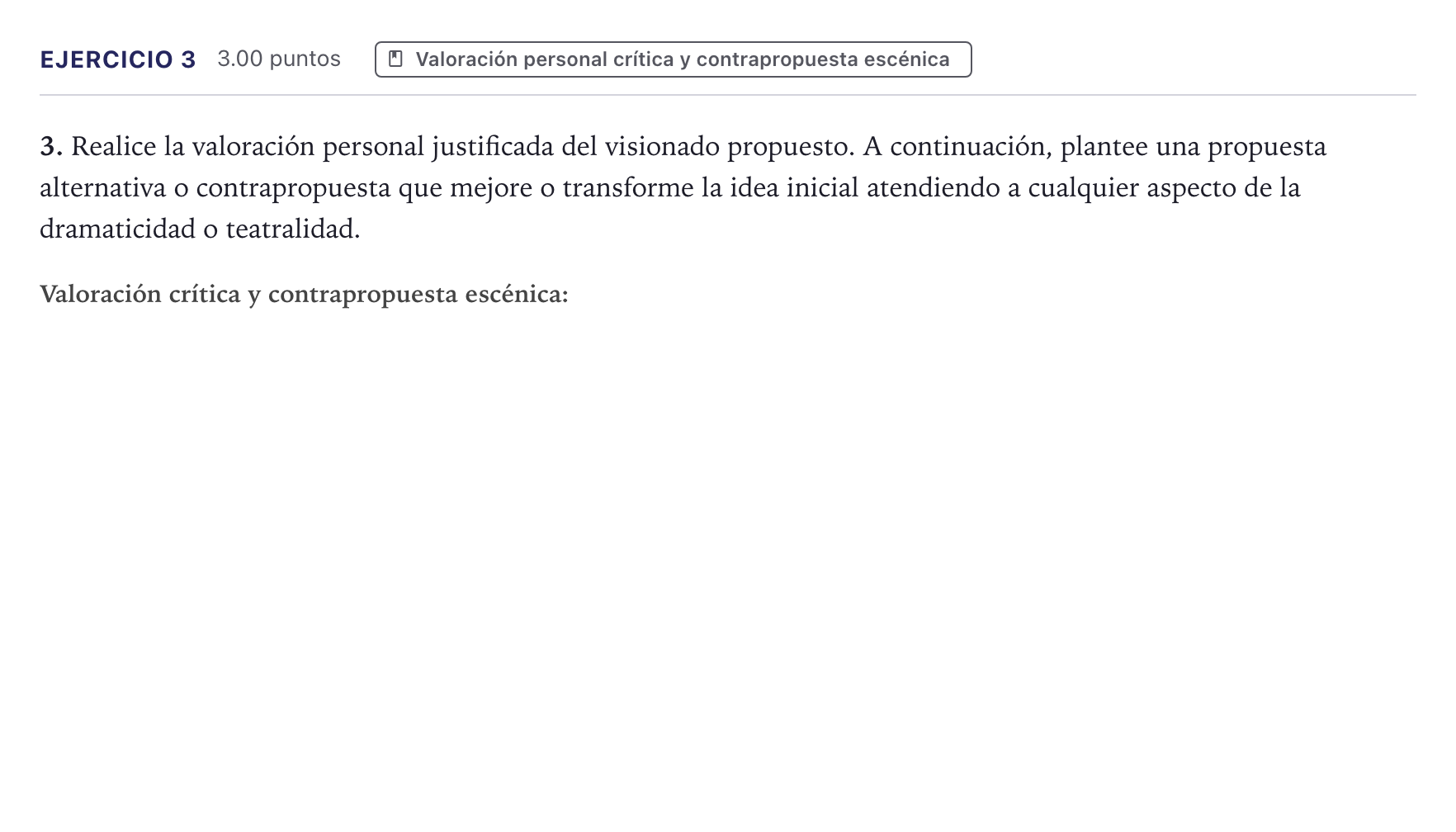 Enunciado: Problema 3 · Artes Escénicas PAU Canarias Julio 2026