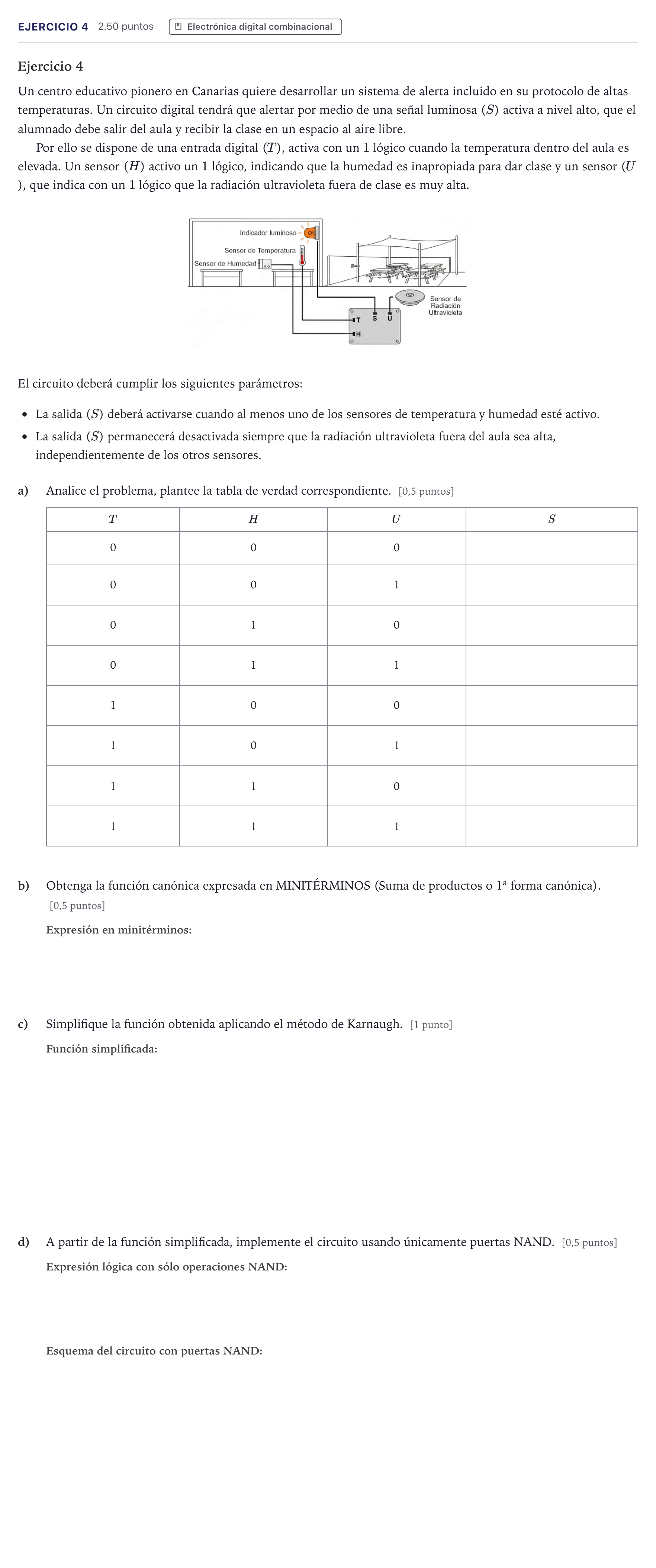 Enunciado: Ejercicio 4 · Tecnología e Ingeniería II PAU Canarias Julio 2026