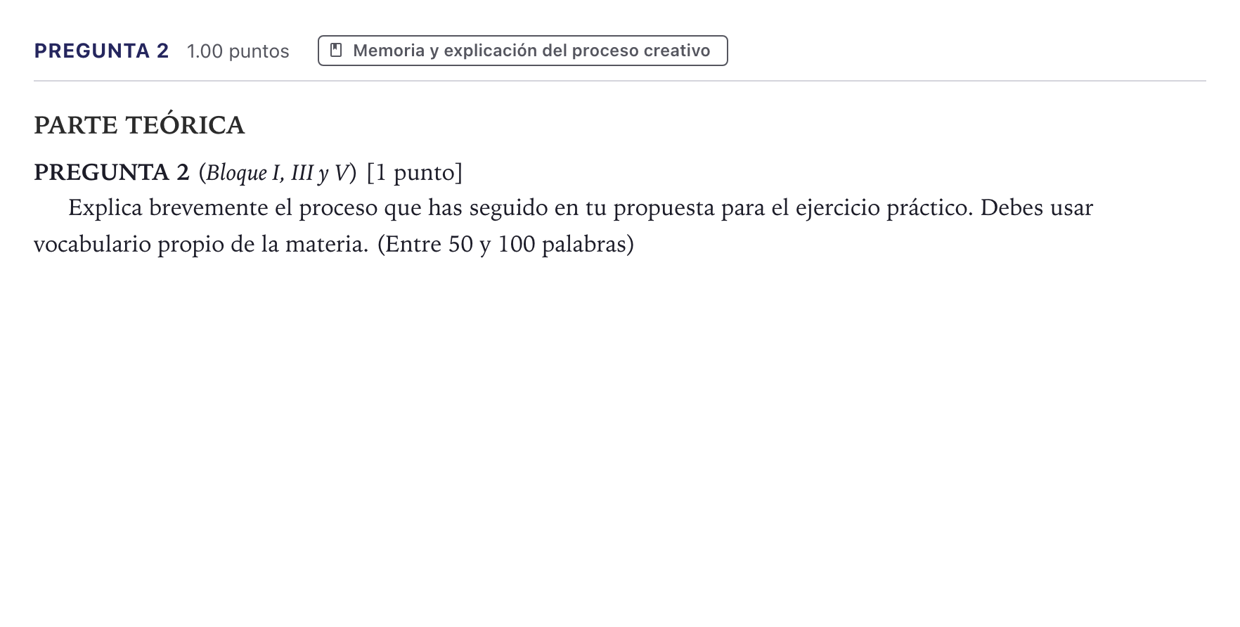 Enunciado: Pregunta 2 · Técnicas de Expresión Gráfico-Plásticas PAU Canarias Julio 2026