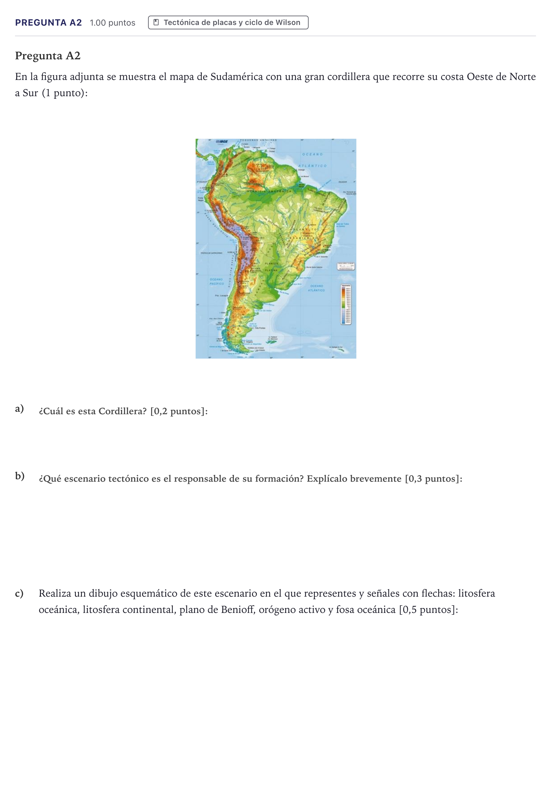 Enunciado: Pregunta A2 · Geología PAU Canarias Julio (Ciencias) 2026