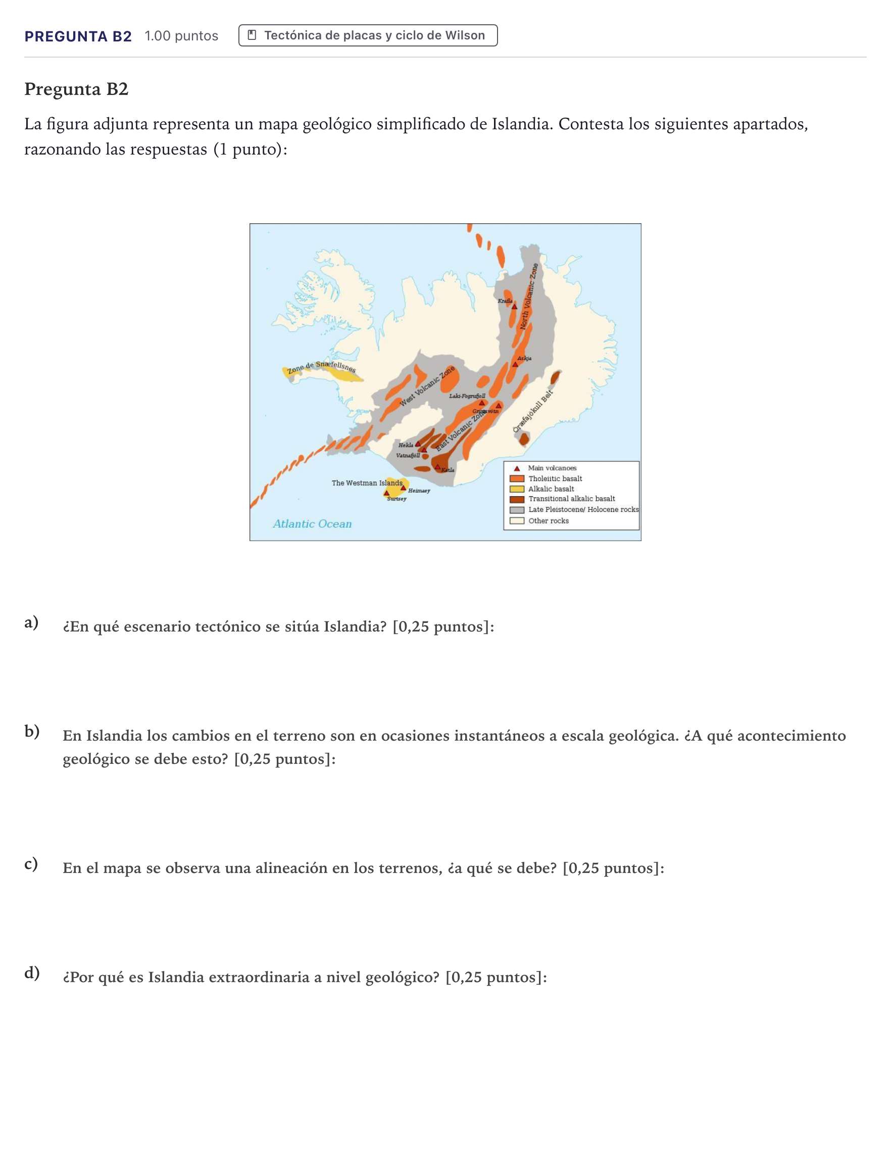 Enunciado: Pregunta B2 · Geología PAU Canarias Julio (Ciencias) 2026