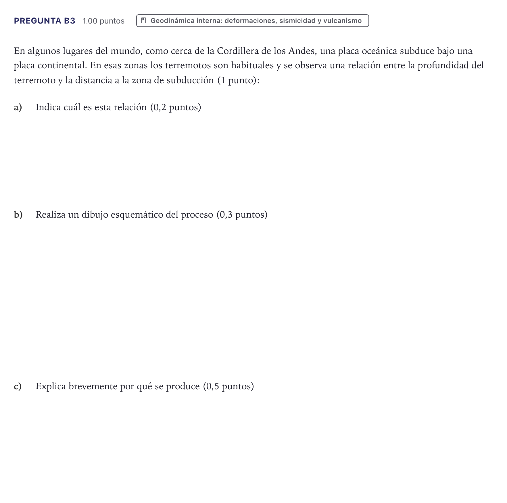 Enunciado: Pregunta B3 · Geología PAU Canarias Julio (Ciencias) 2026