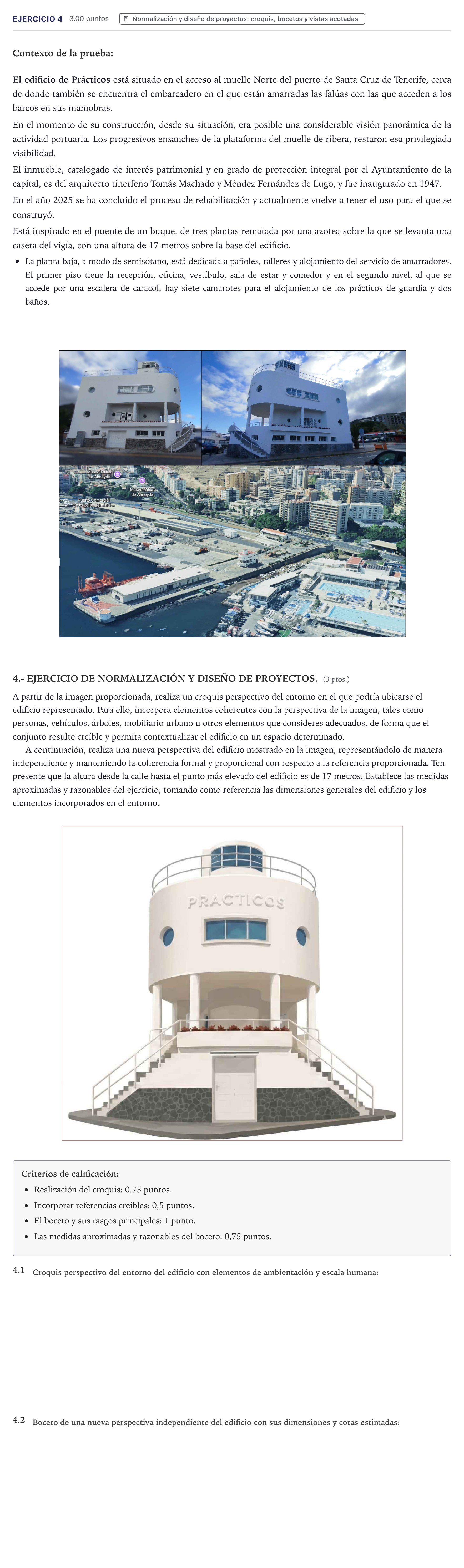 Enunciado: Problema 4 · Dibujo Técnico Aplicado a las Artes Plásticas y el Diseño II PAU Canarias Julio 2026