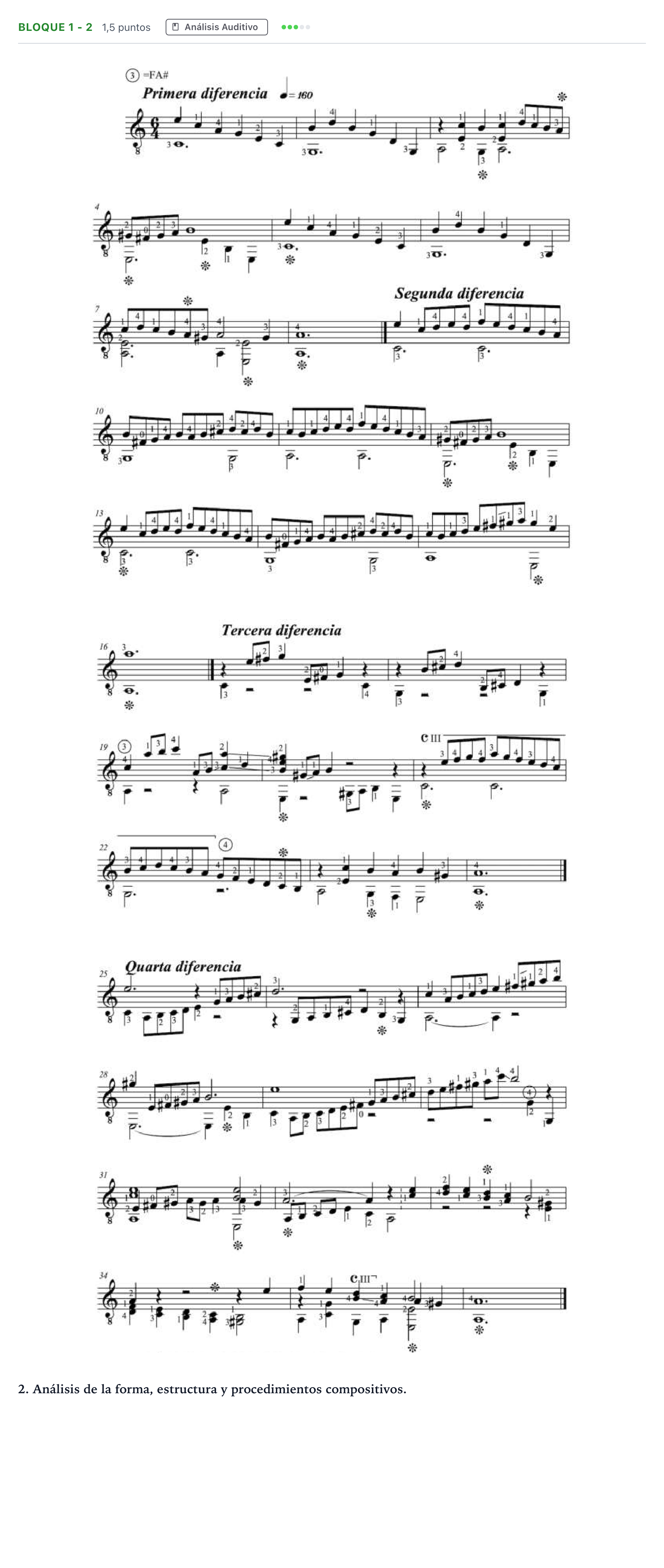 Enunciado: Bloque 1 - 2 · Análisis Musical II PAU Andalucía Ordinaria Titular 2026