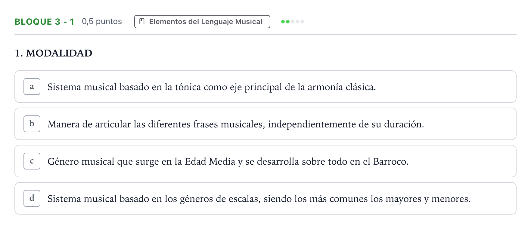 Enunciado: Bloque 3 - 1 · Análisis Musical II PAU Andalucía Ordinaria Titular 2026