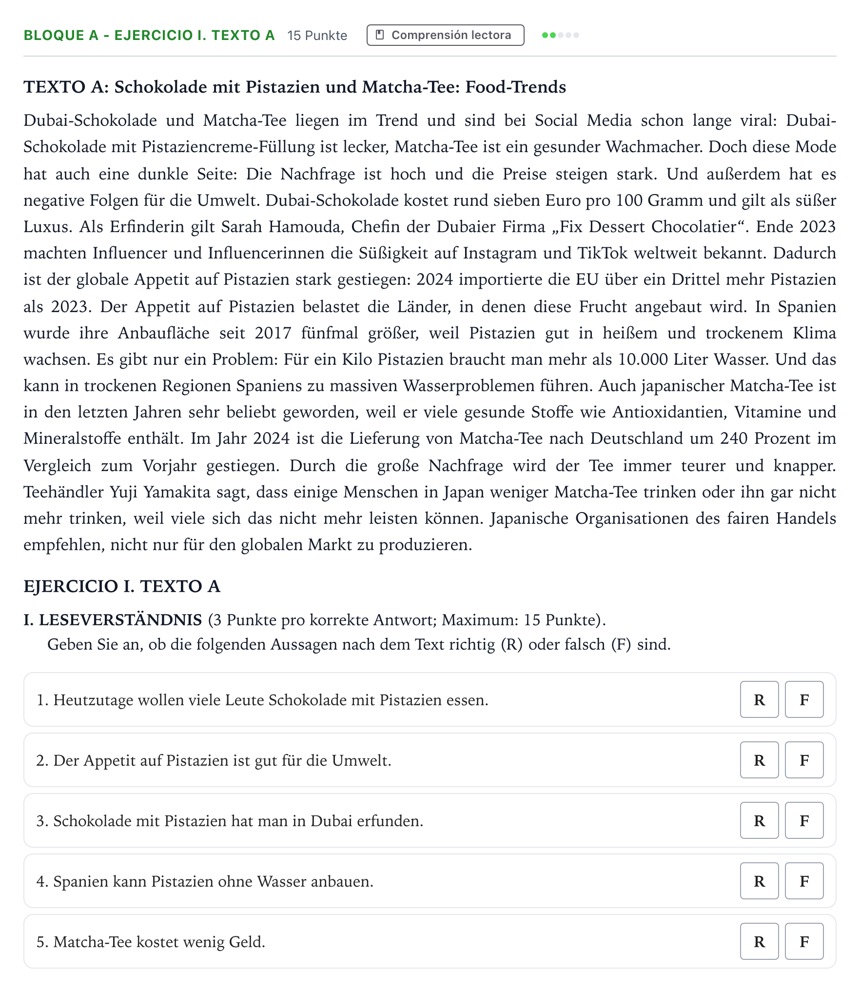 Enunciado: Bloque A - Ejercicio I. Texto A · Alemán PAU Andalucía Ordinaria Titular (Admisión) 2026
