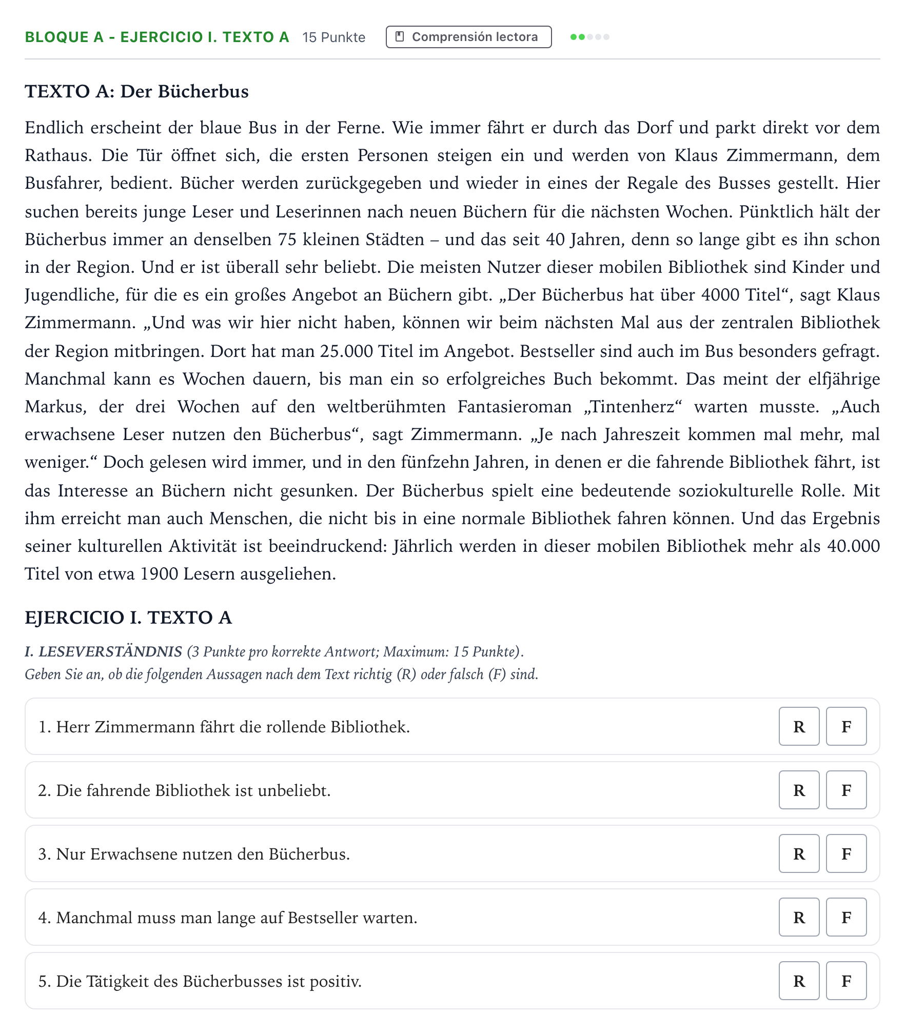 Enunciado: Bloque A - Ejercicio I. Texto A · Alemán PAU Andalucía Ordinaria Titular (Acceso) 2026