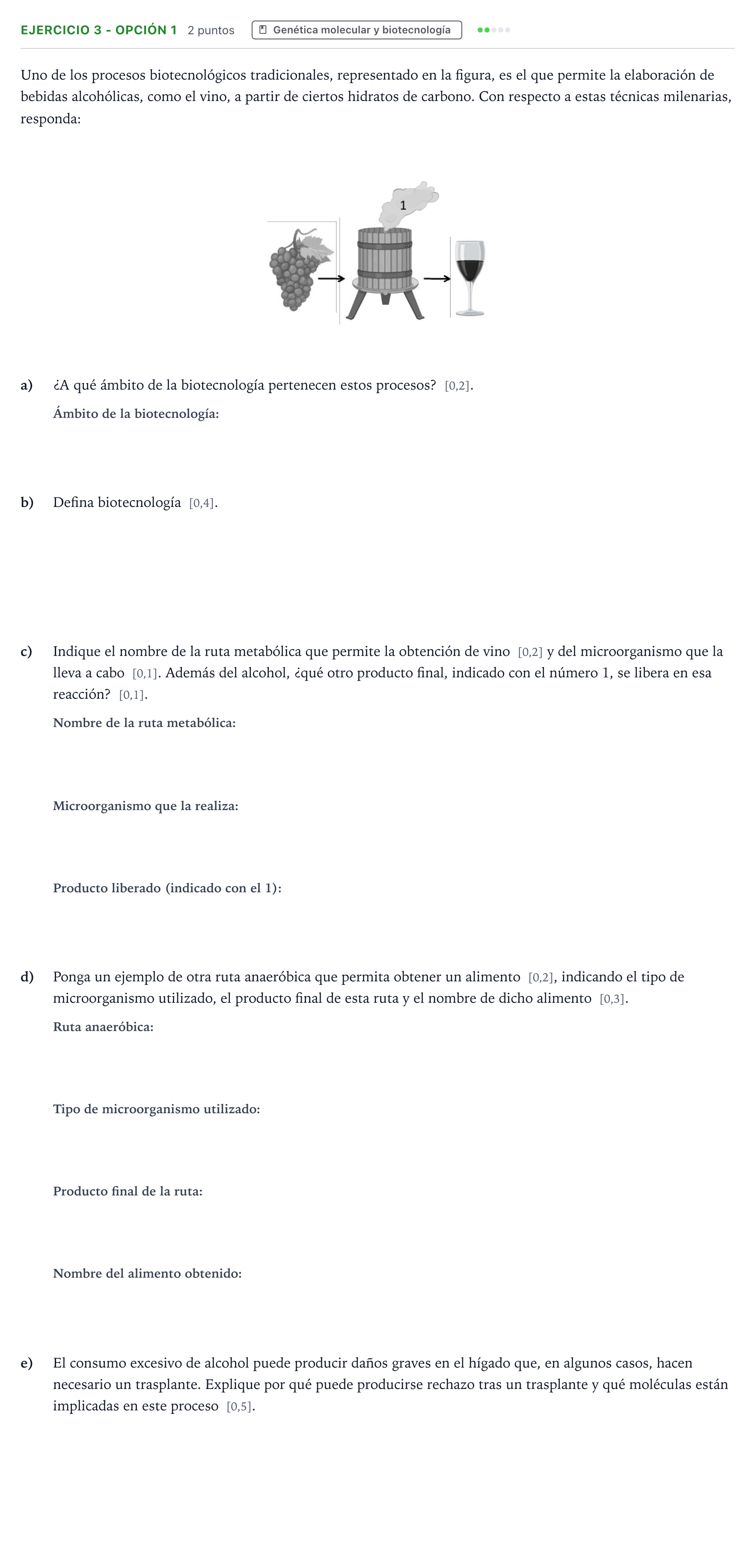 Enunciado: Ejercicio 3 - Opción 1 · Biología PAU Andalucía Ordinaria Suplente 1 2026