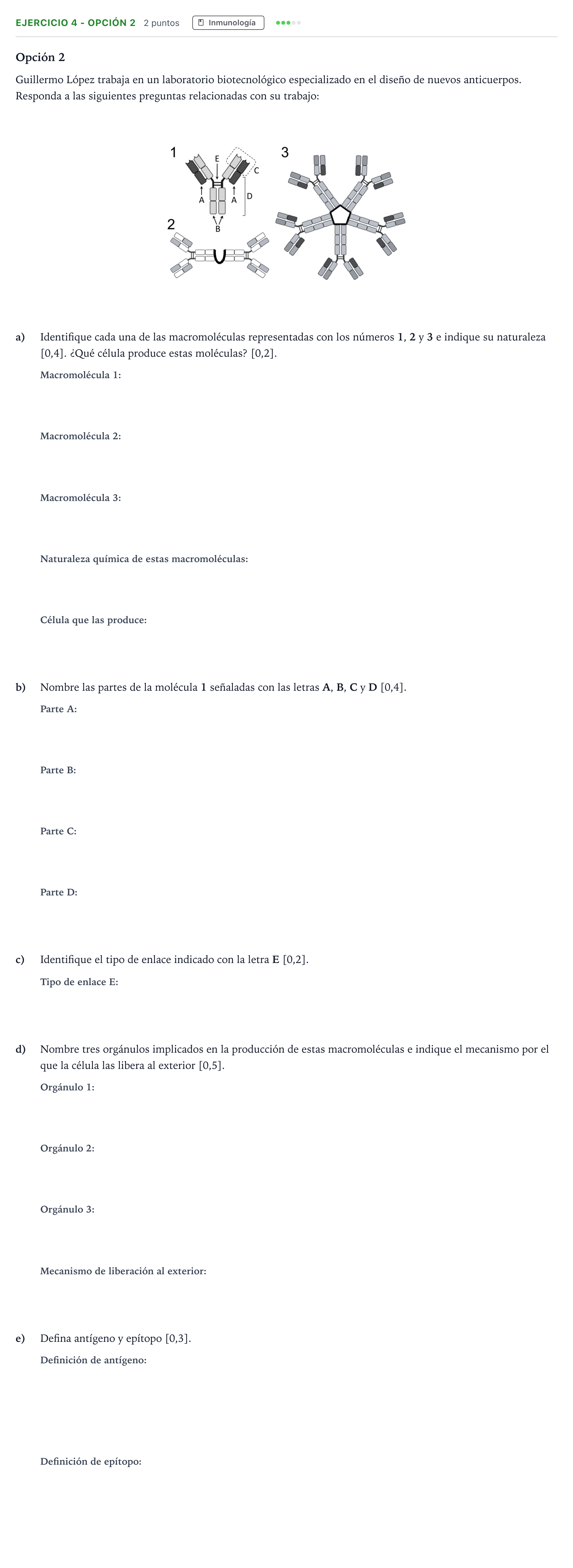Enunciado: Ejercicio 4 - Opción 2 · Biología PAU Andalucía Ordinaria Suplente 1 2026