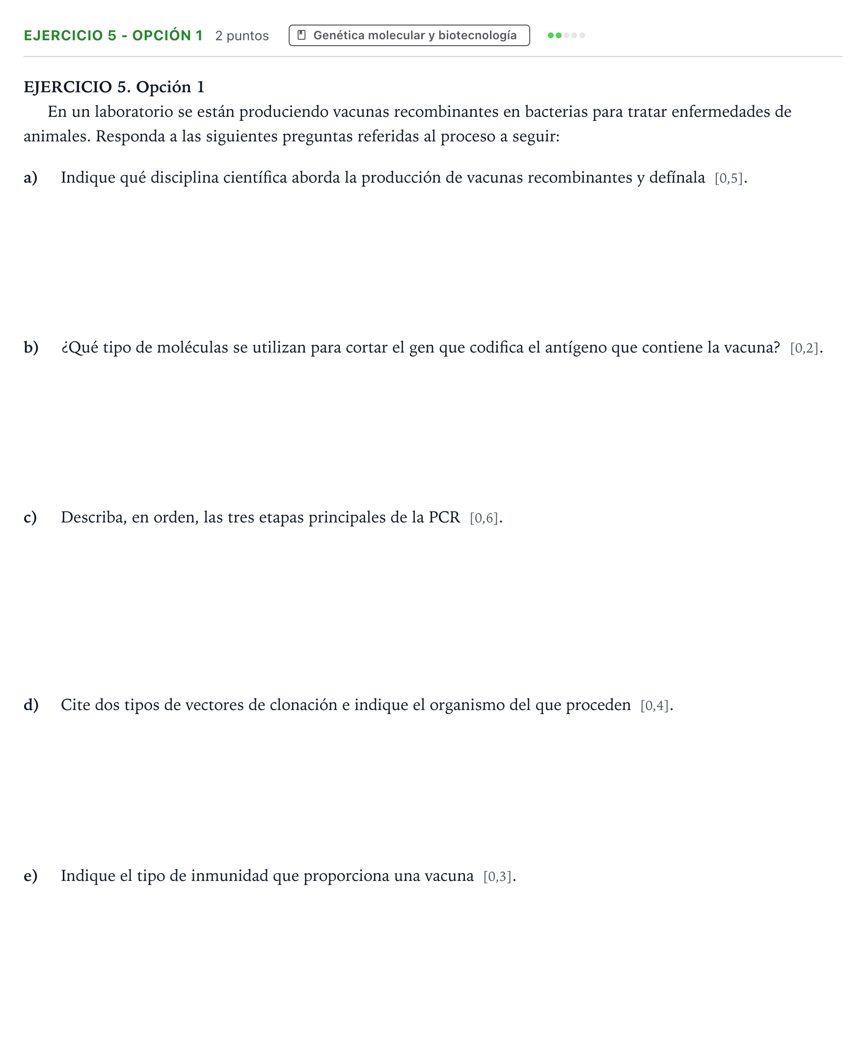 Enunciado: Ejercicio 5 - Opción 1 · Biología PAU Andalucía Ordinaria Suplente 2 2026