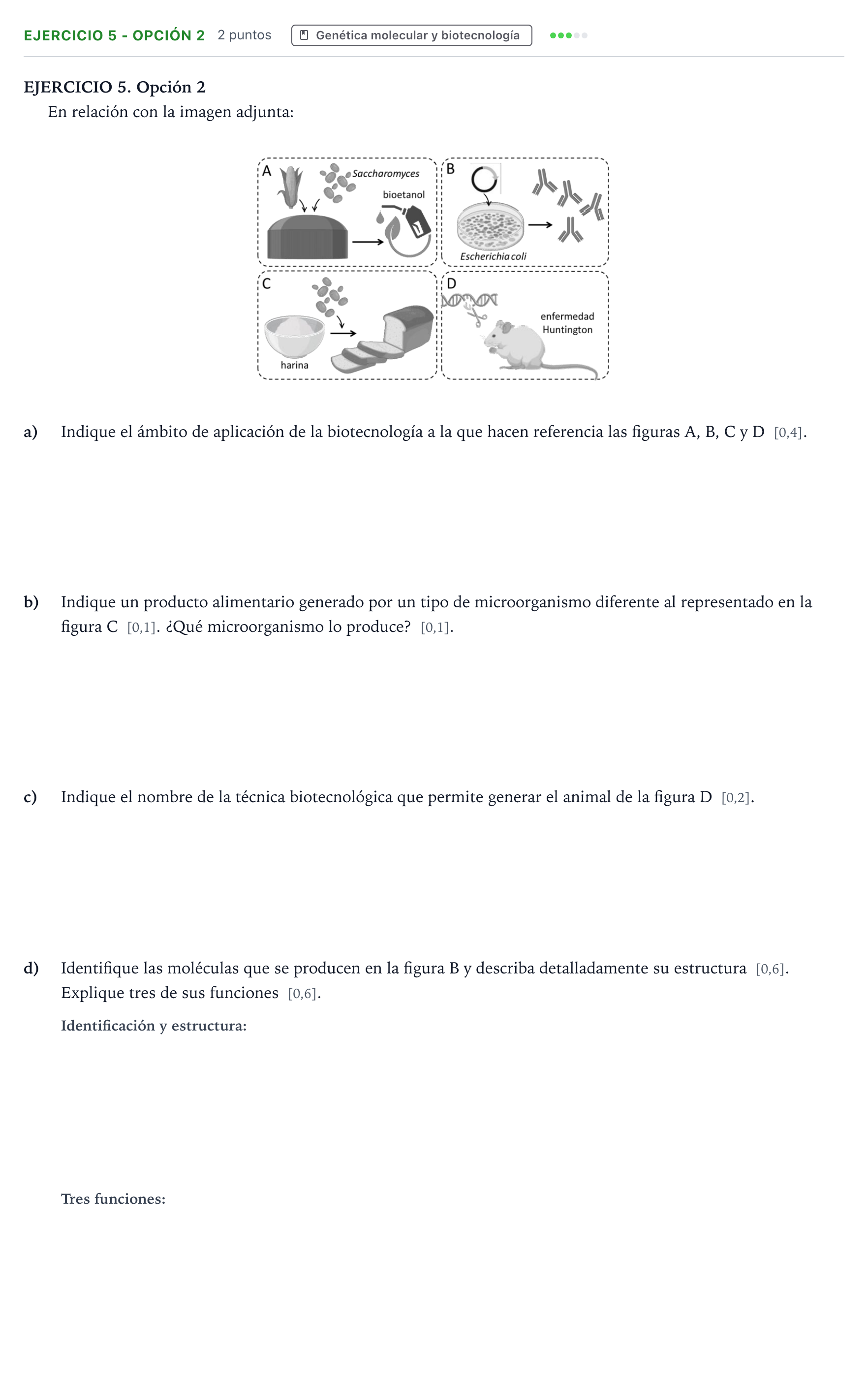 Enunciado: Ejercicio 5 - Opción 2 · Biología PAU Andalucía Ordinaria Suplente 2 2026
