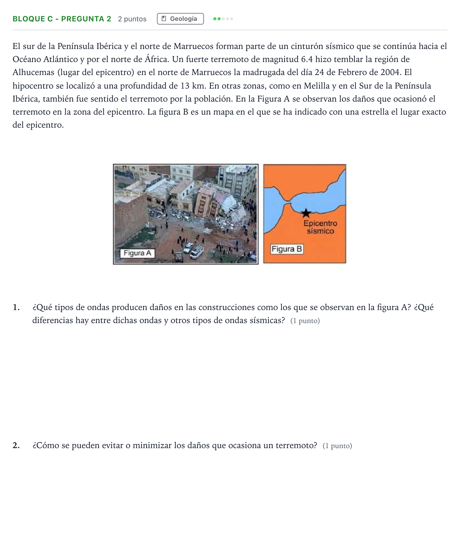 Enunciado: Bloque C - Pregunta 2 · Ciencias Generales PAU Andalucía Ordinaria Suplente 1 2026