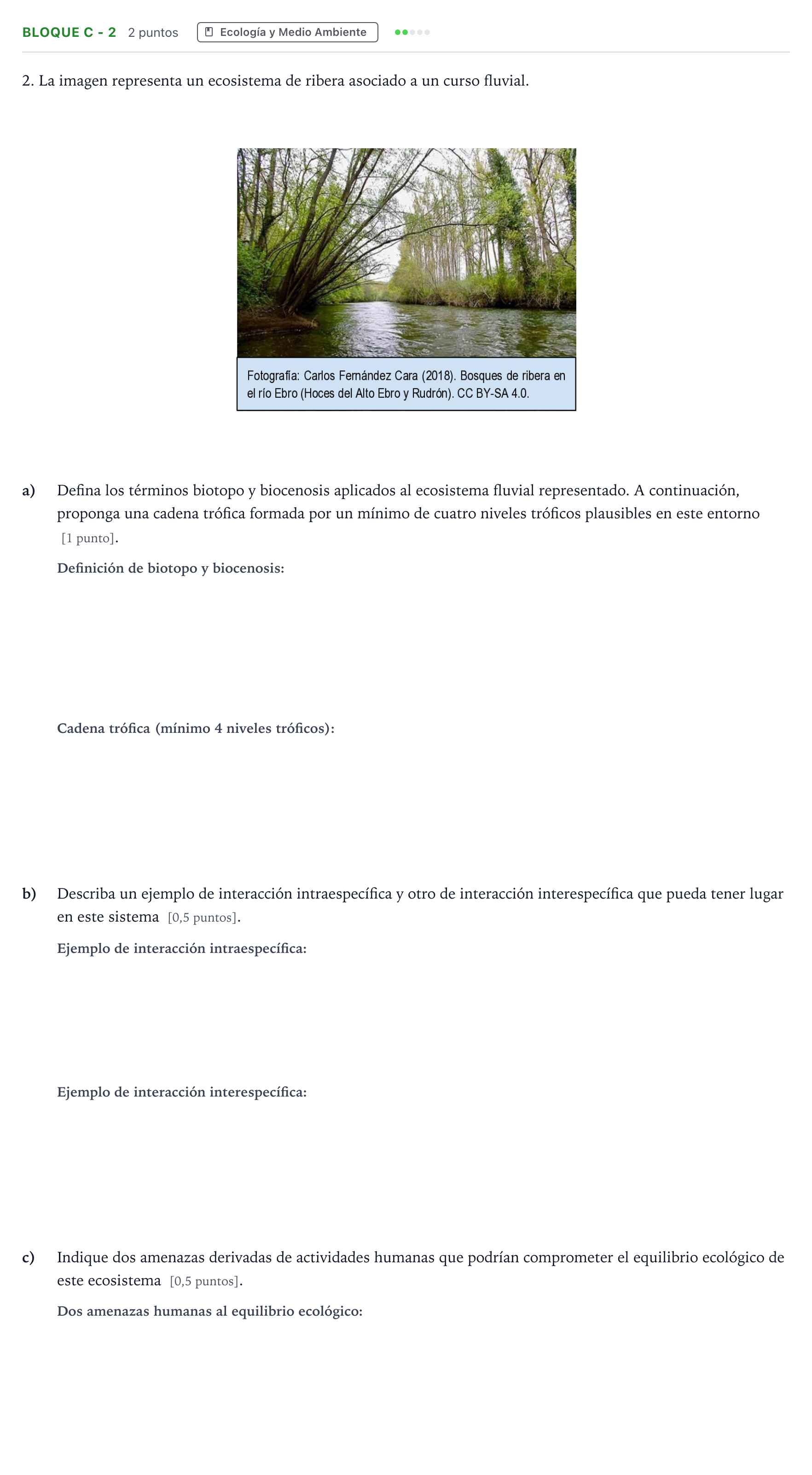 Enunciado: Bloque C - 2 · Ciencias Generales PAU Andalucía Ordinaria Suplente 2 2026