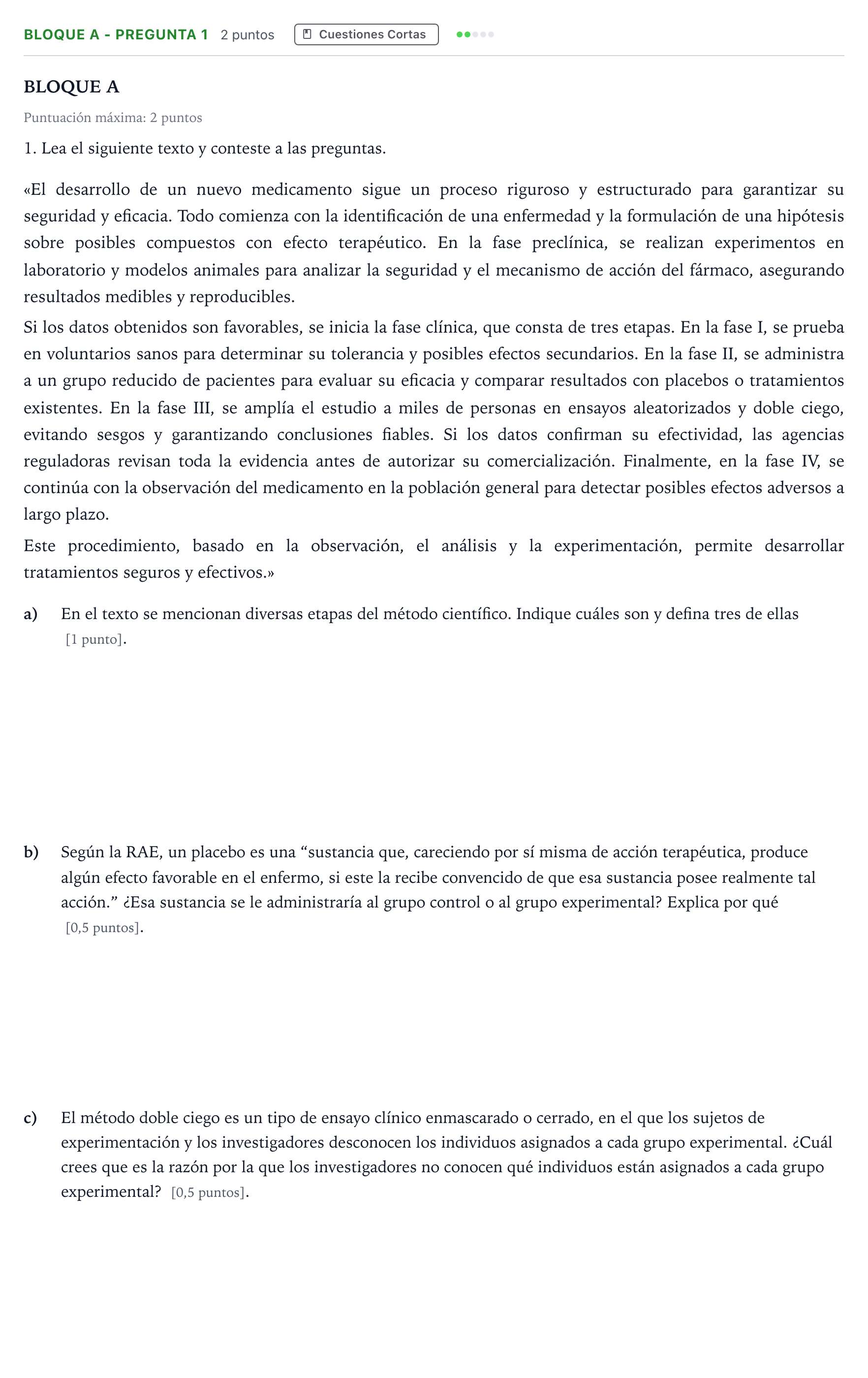 Enunciado: Bloque A - Pregunta 1 · Ciencias Generales PAU Andalucía Ordinaria Titular 2026