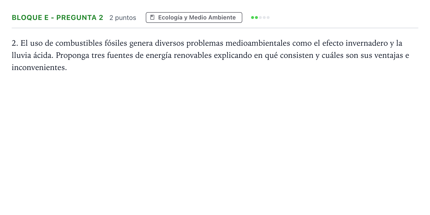 Enunciado: Bloque E - Pregunta 2 · Ciencias Generales PAU Andalucía Ordinaria Titular 2026